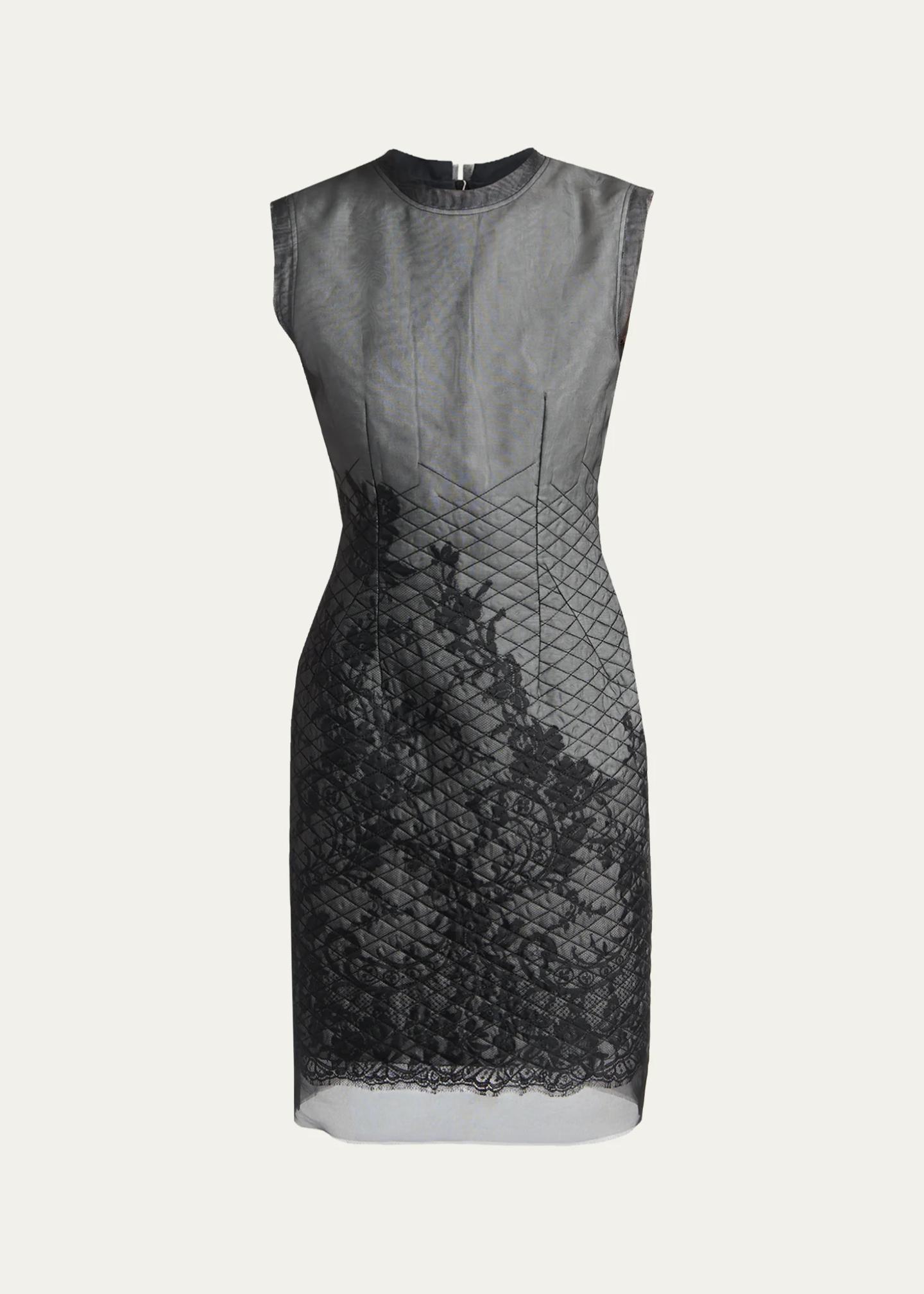 McQueen Quilted Lace Dress - Bergdorf Goodman