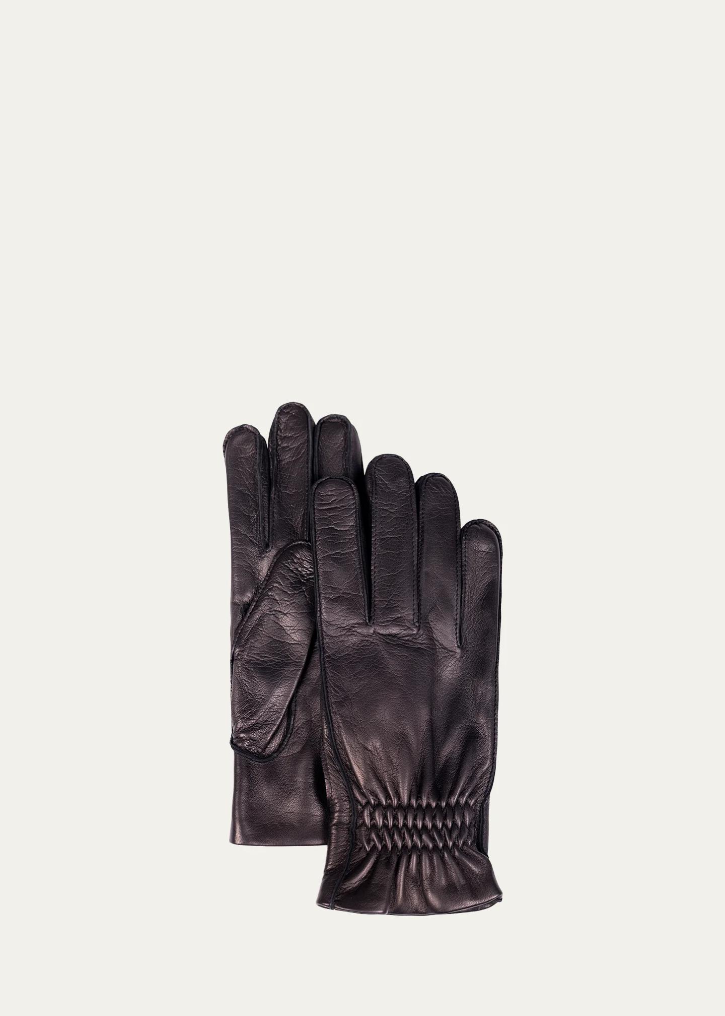 Bergdorf Goodman Men's Leather & Cashmere Gloves - Bergdorf Goodman