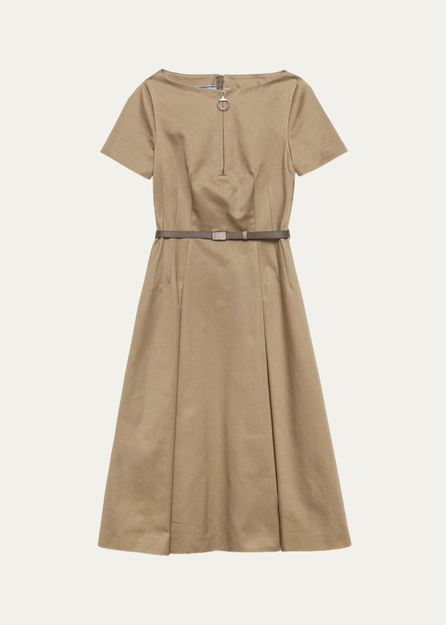 belted knee length dress Prada Cotton Knee-Length sale_not_eoss
