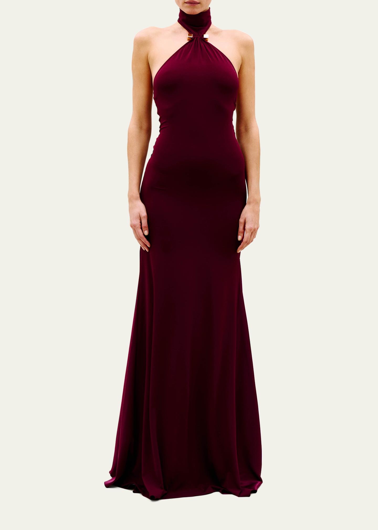 silvia tcherassi halter dress Feist in Wine VICOLO