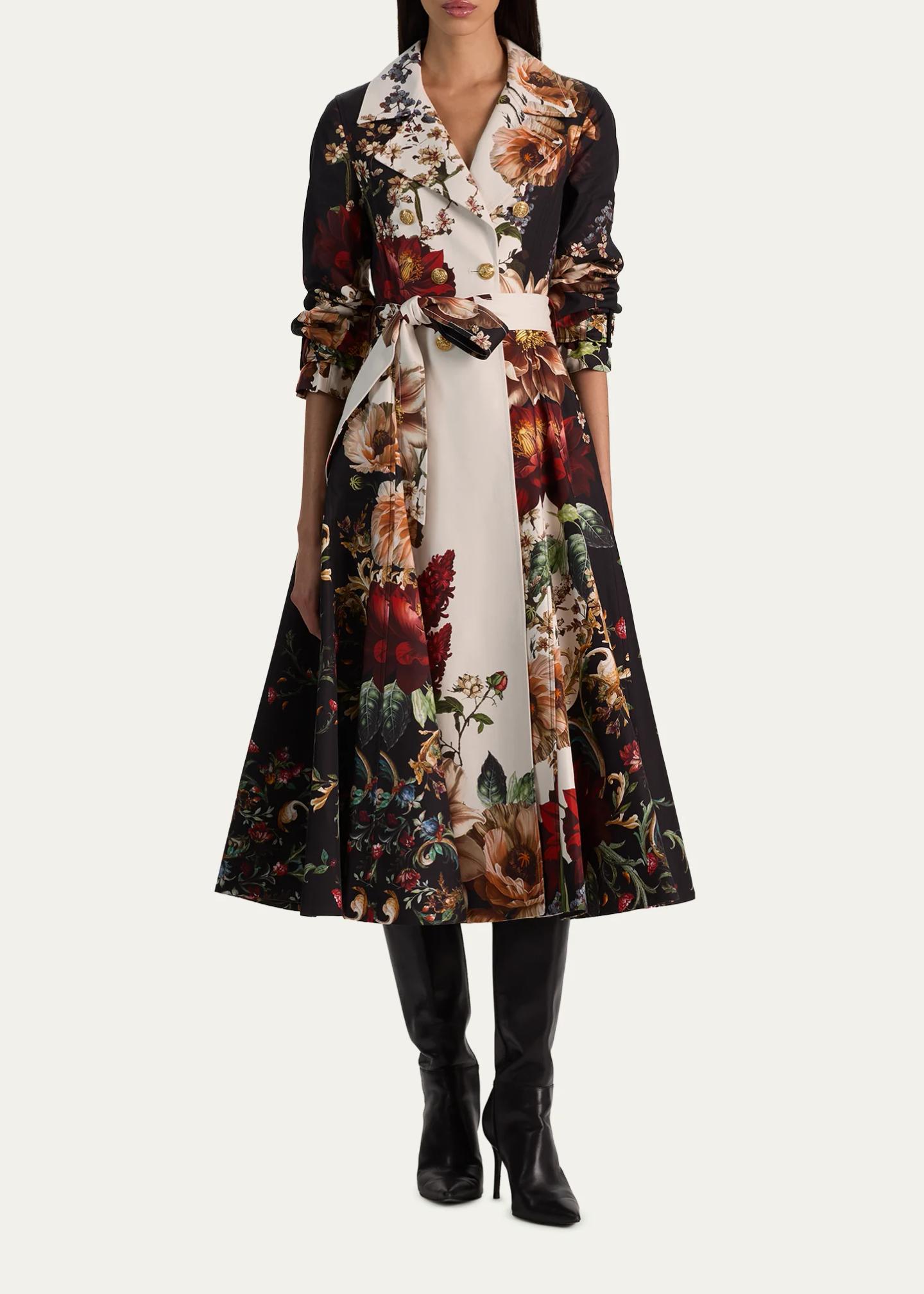 ALICE + OLIVIA Ellie Belted Godet Trench Coat - Bergdorf Goodman
