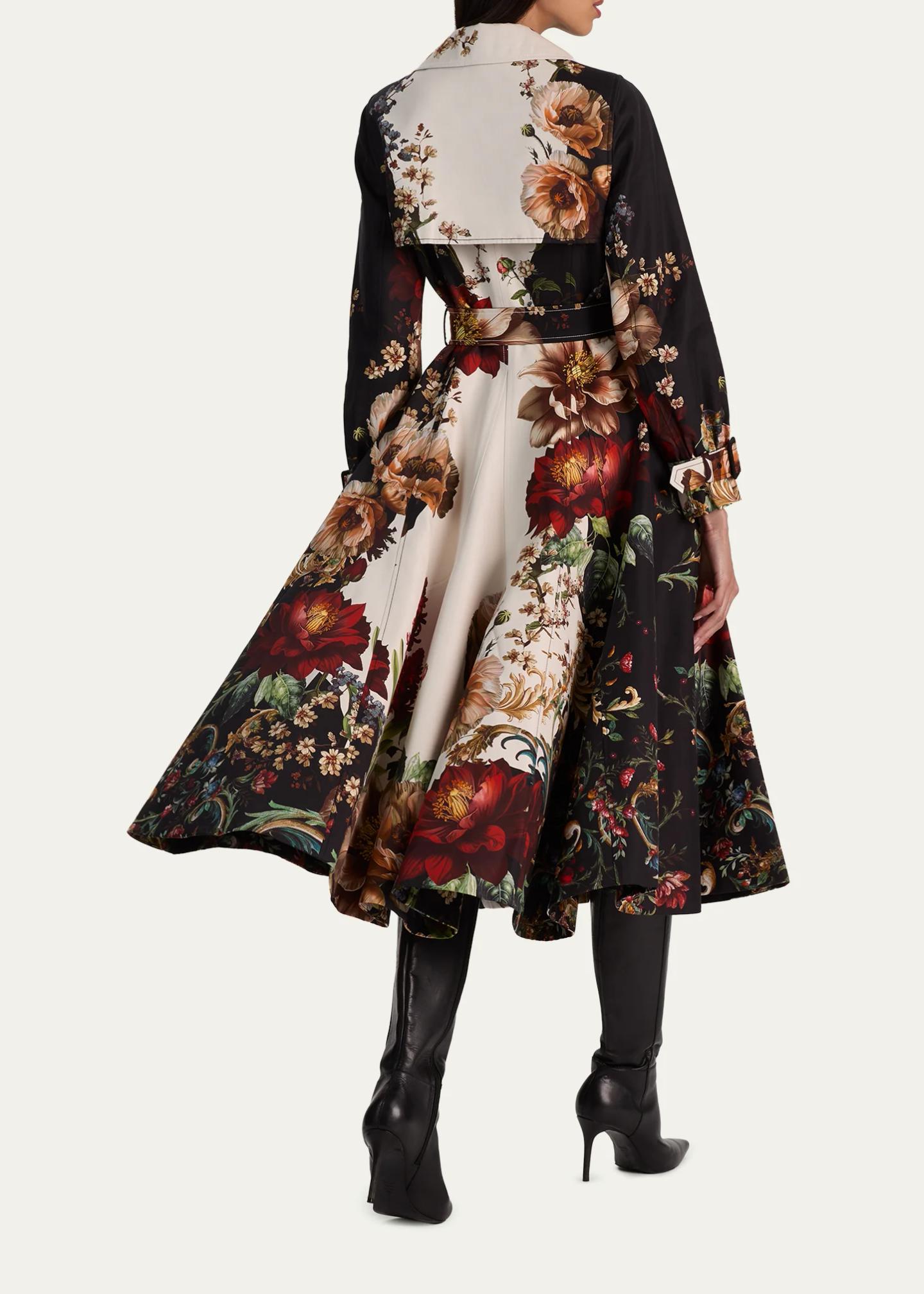 ALICE + OLIVIA Ellie Belted Godet Trench Coat - Bergdorf Goodman