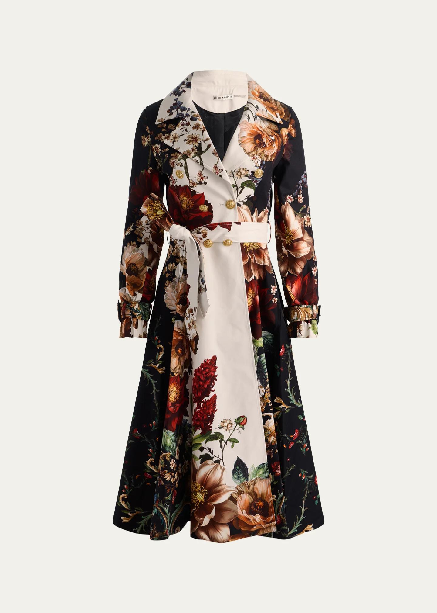 ALICE + OLIVIA Ellie Belted Godet Trench Coat - Bergdorf Goodman