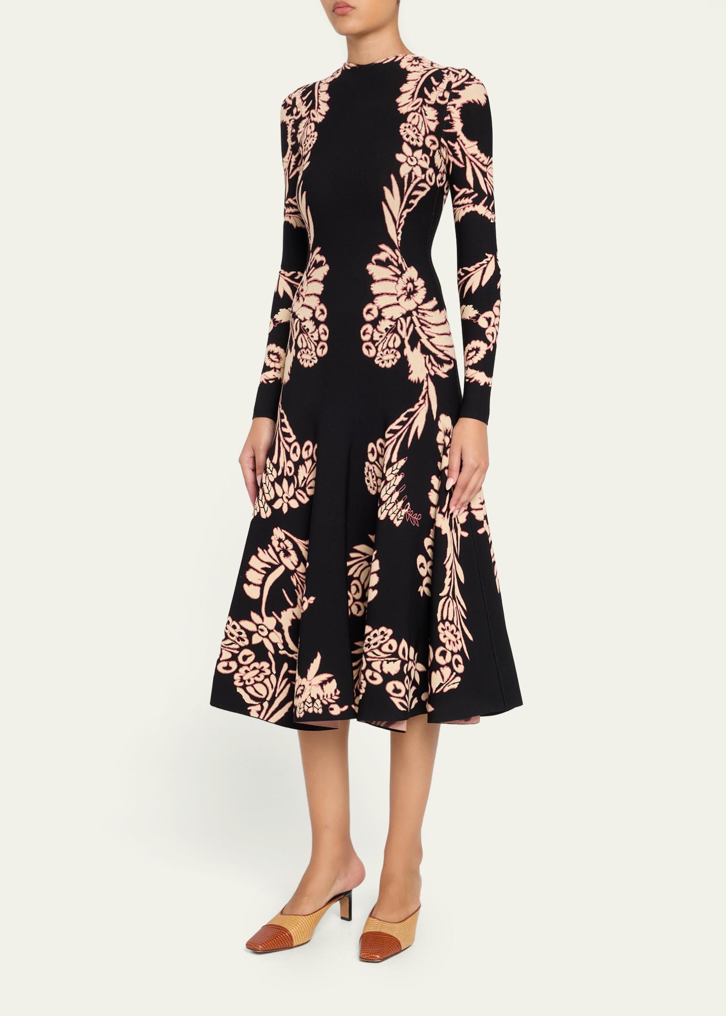 Ulla Johnson Nerissa Jacquard Long-Sleeve Midi Dress - Bergdorf
