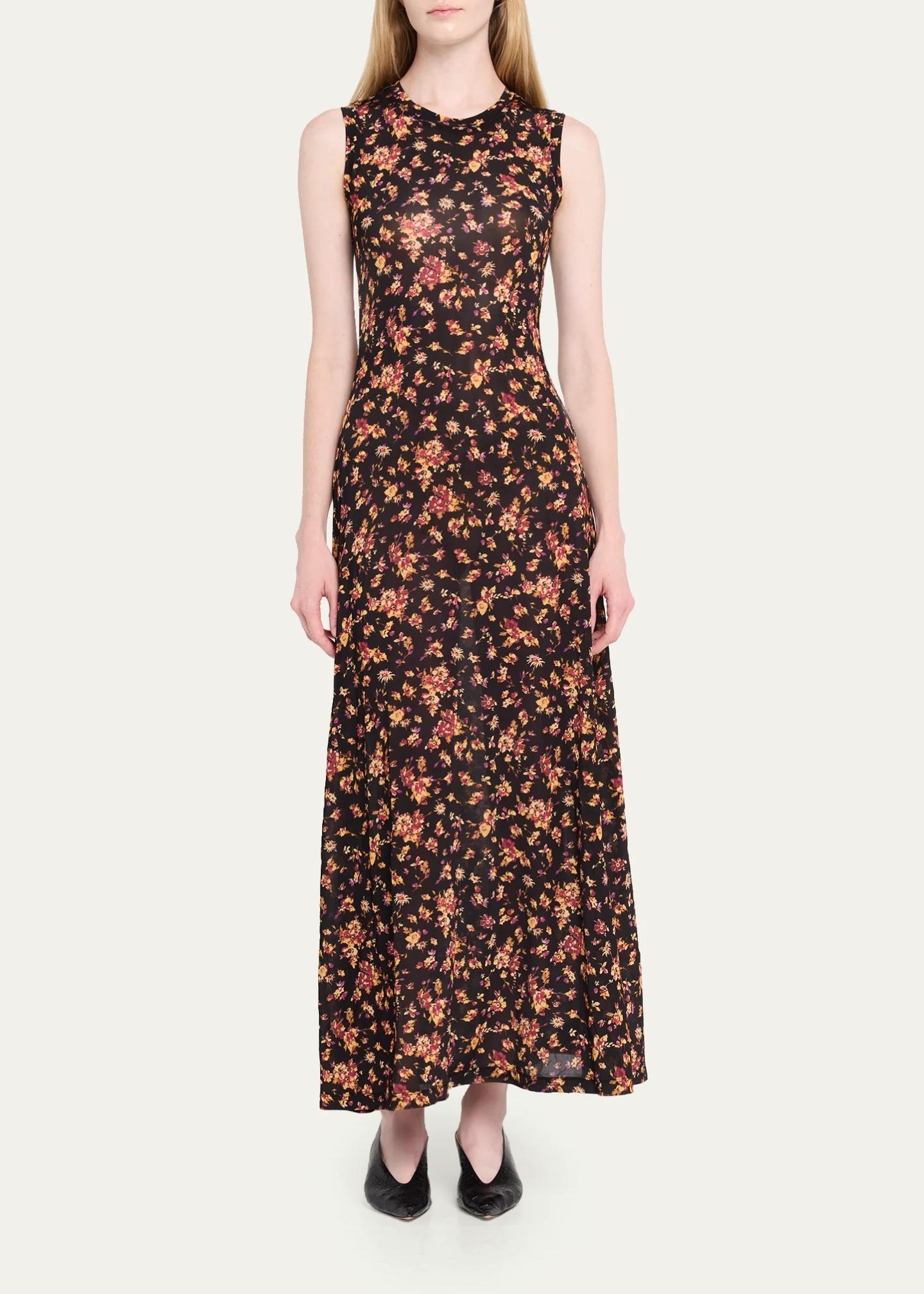 sleeveless jersey maxi dress Ulla Johnson Orla Floral satin maxi
