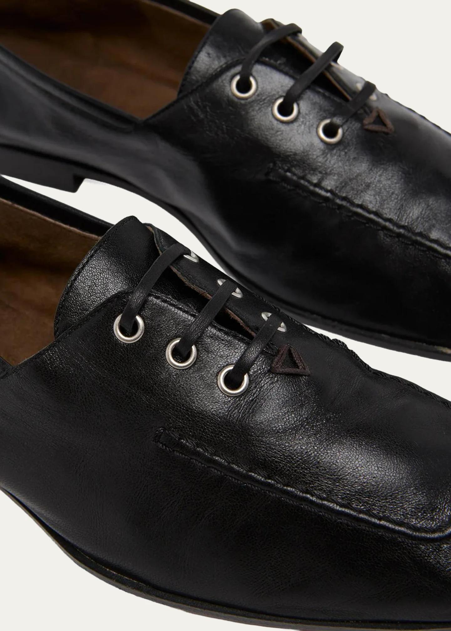 Bottega Veneta Gino Lace-Up Leather Shoes - Bergdorf Goodman