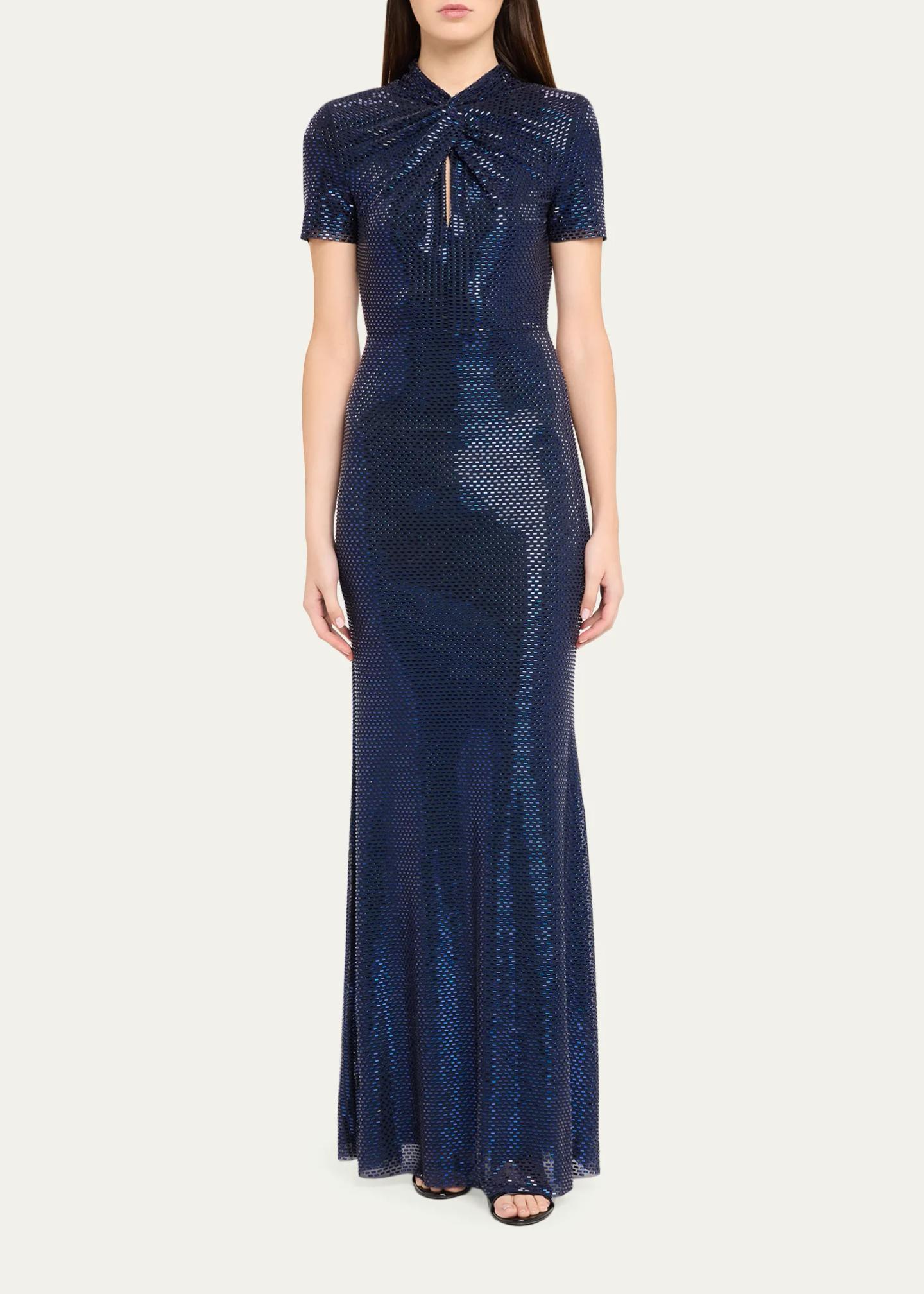 Self-Portrait Sequined Mock-Neck Gown - Bergdorf Goodman
