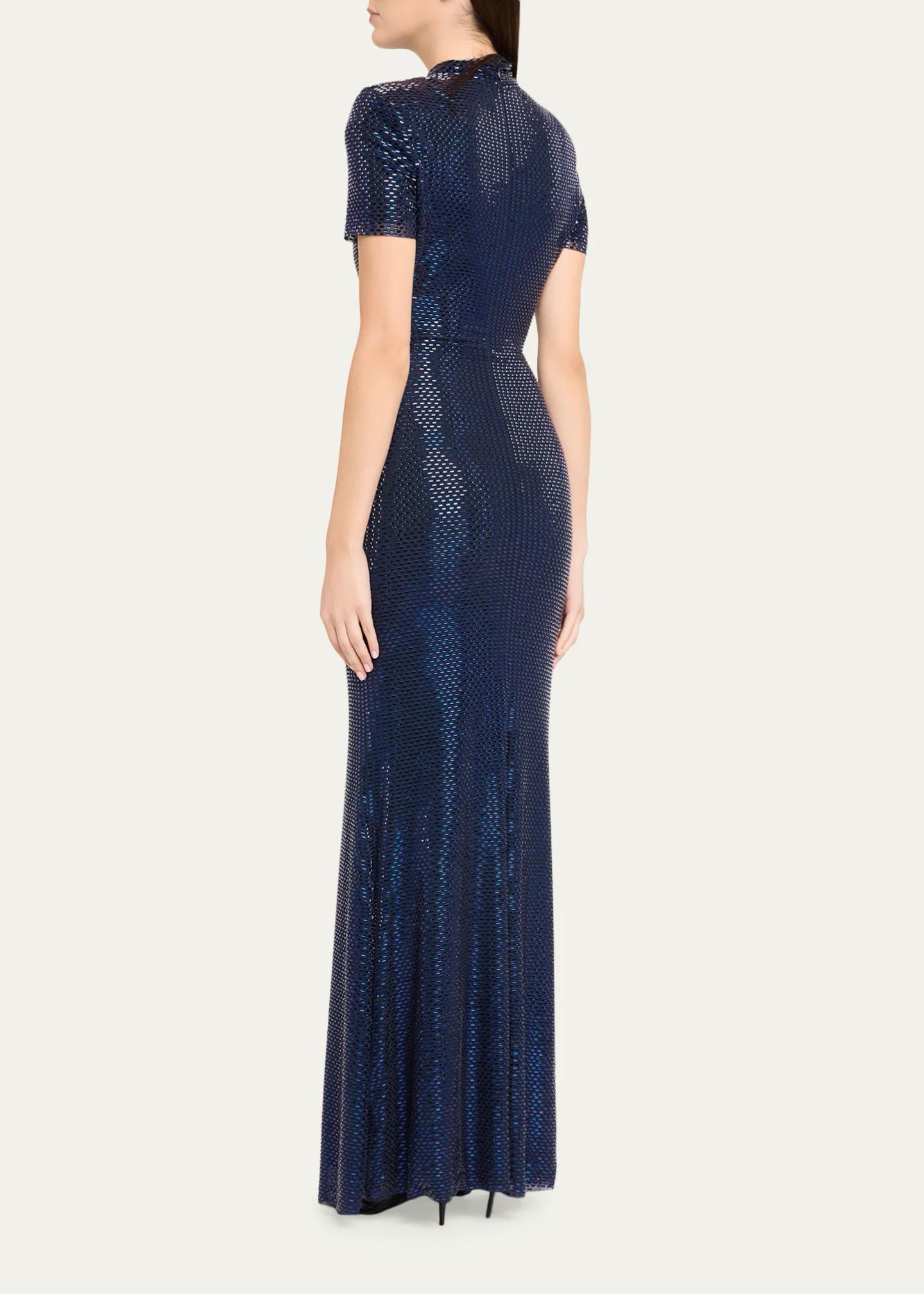 Self-Portrait Sequined Mock-Neck Gown - Bergdorf Goodman