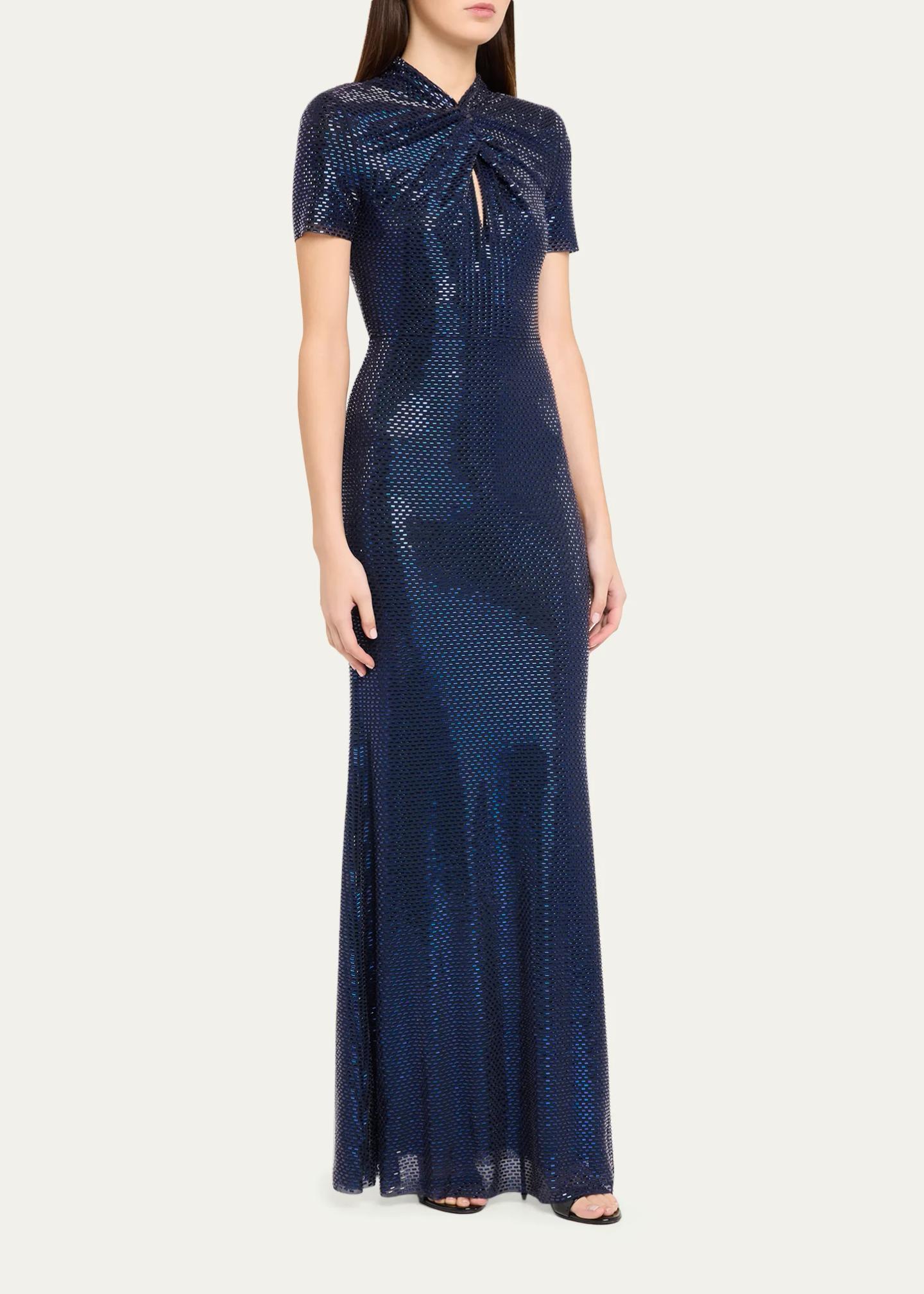 Self-Portrait Sequined Mock-Neck Gown - Bergdorf Goodman