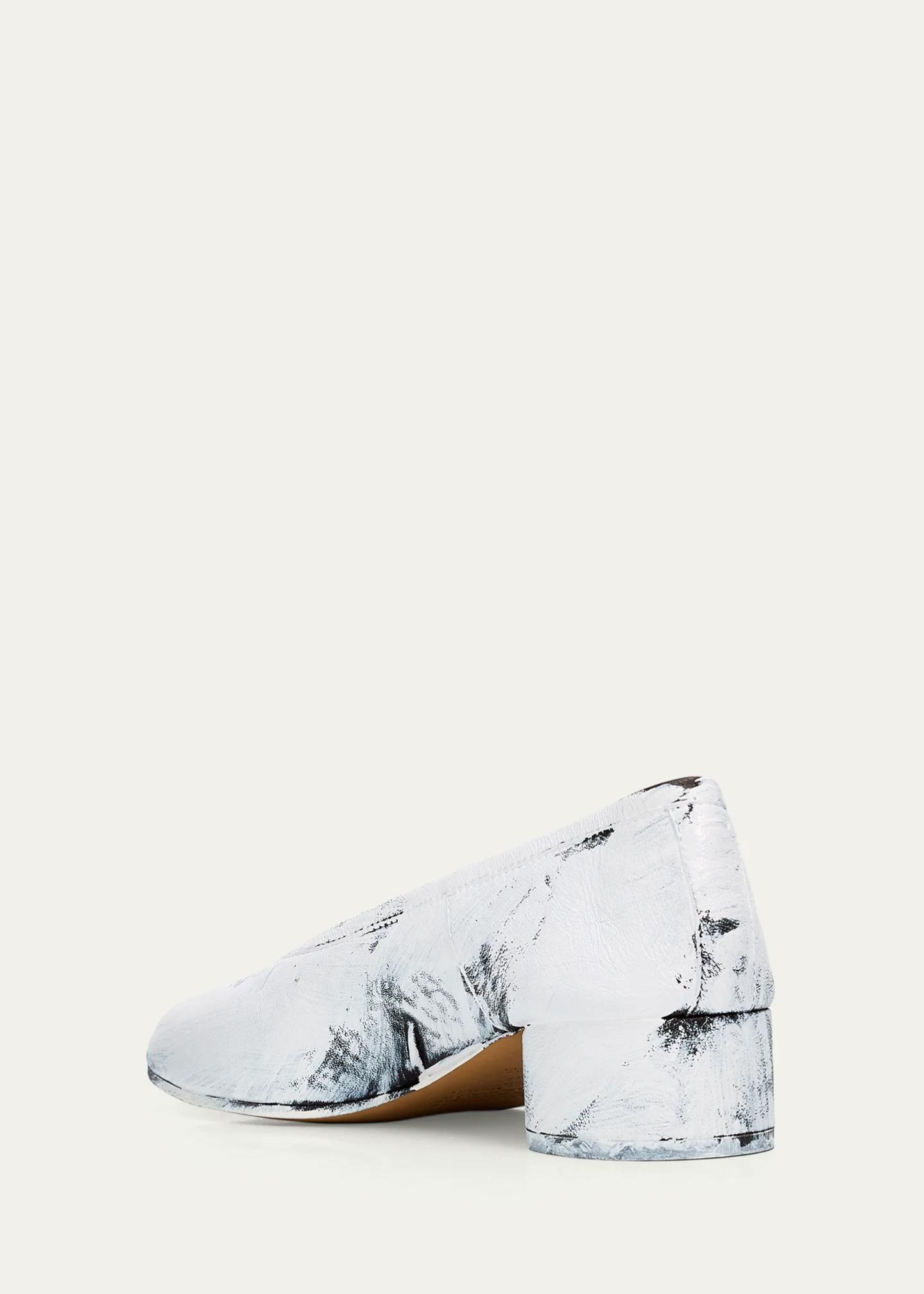 Maison Margiela 35mm Tabi Painted Leather Ballerina Pumps