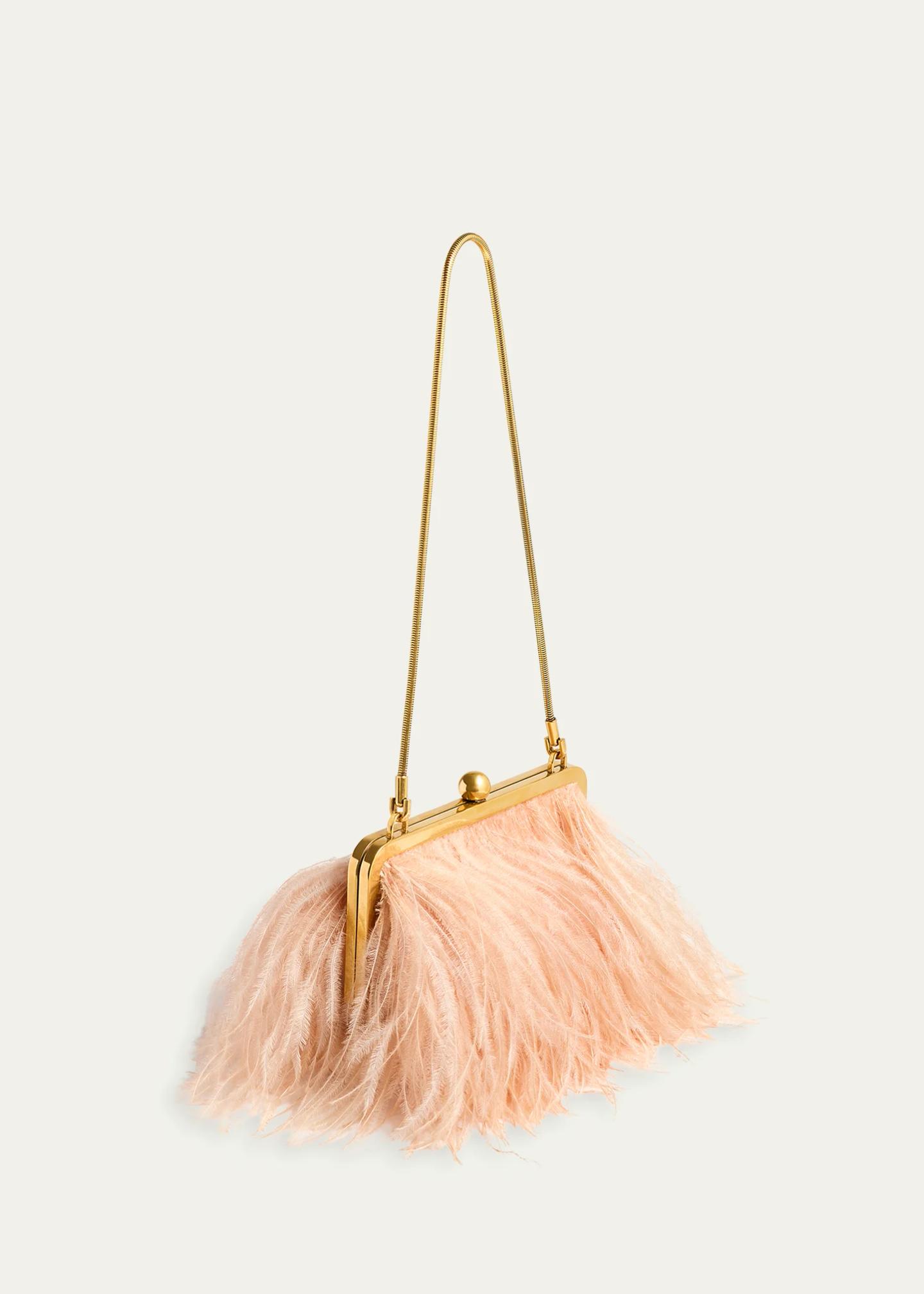 Khaite Lilith Feather Satin Evening Shoulder Bag - Bergdorf Goodman