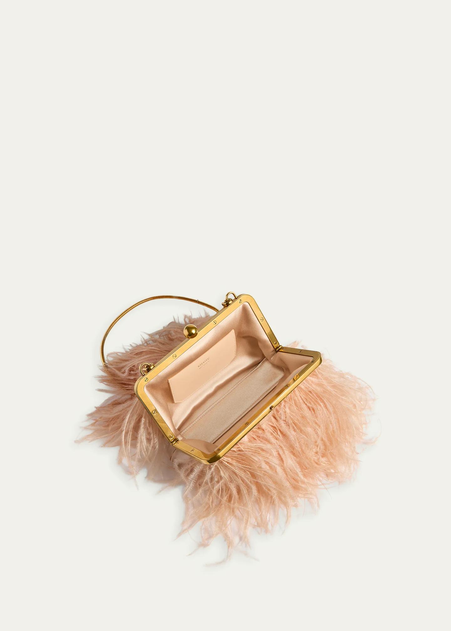 Khaite Lilith Feather Satin Evening Shoulder Bag - Bergdorf Goodman