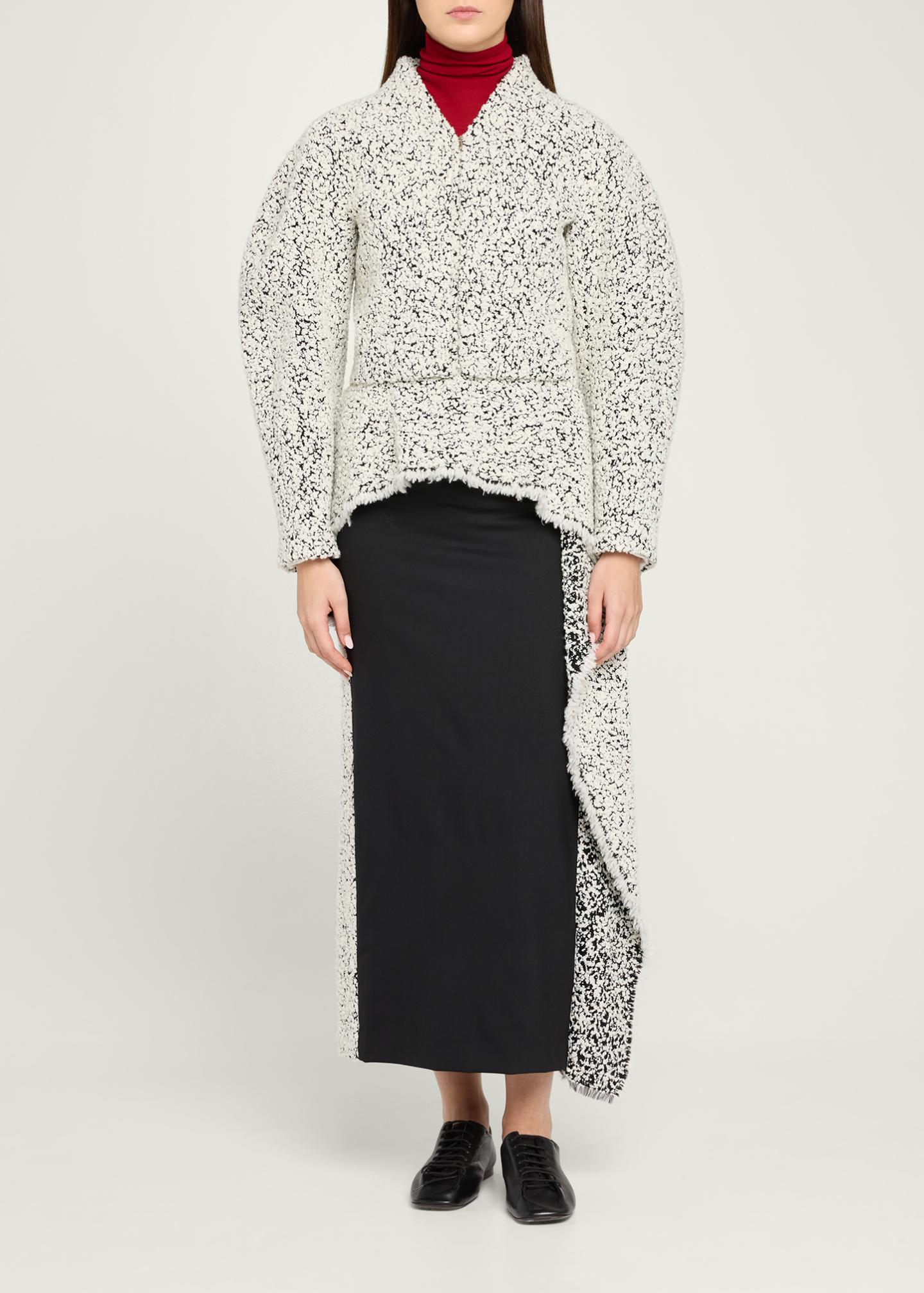 ASHLYN Snowy Boucle High-Low Coat - Bergdorf Goodman