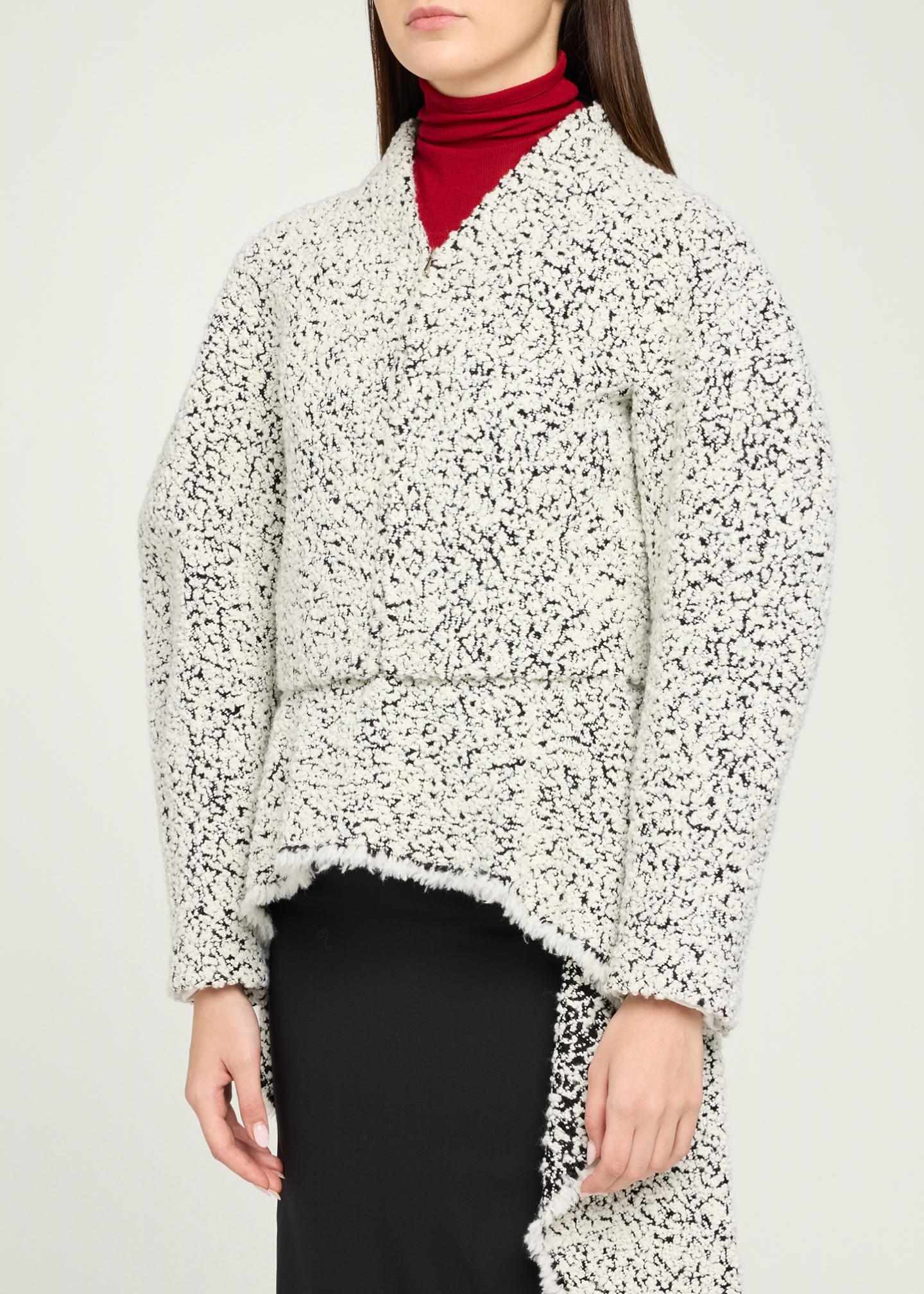 ASHLYN Snowy Boucle High-Low Coat - Bergdorf Goodman