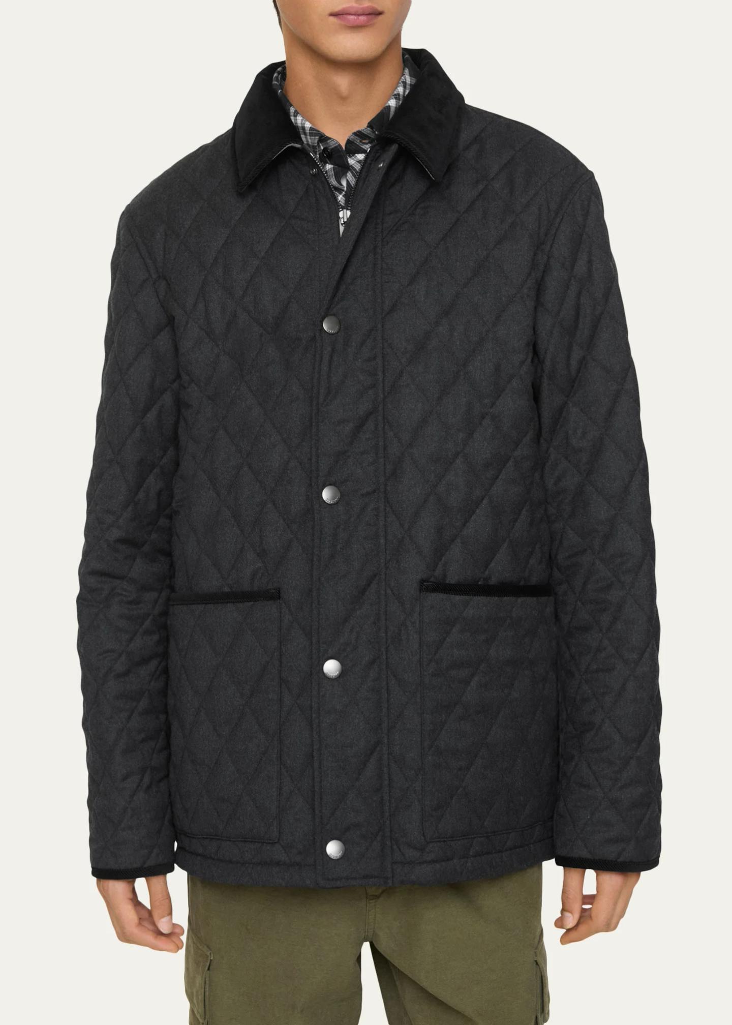 Burberry Men's Haddington Check-Lined Quilted Nylon Jacket - Bergdorf ...