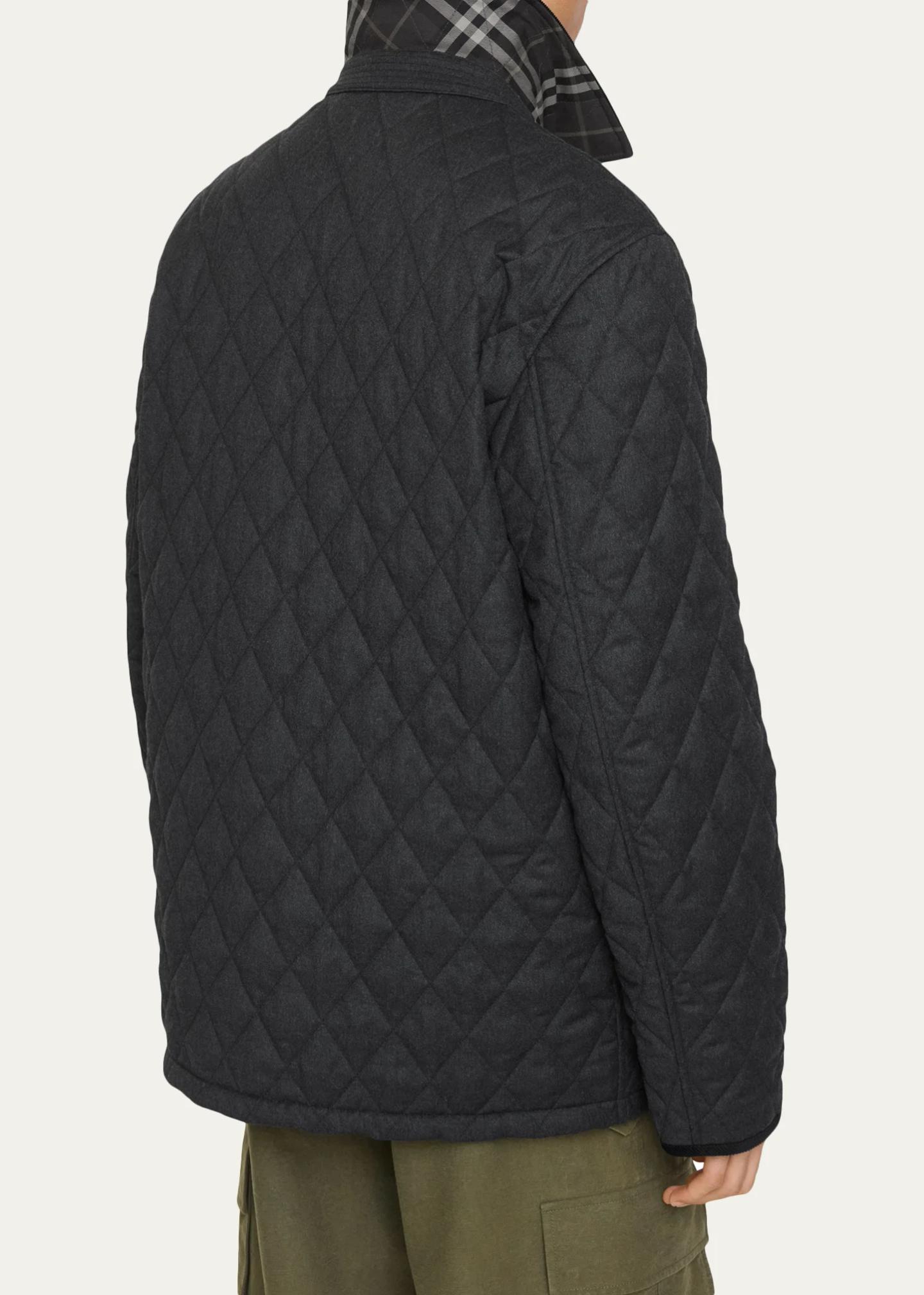 Burberry Men's Haddington Check-Lined Quilted Nylon Jacket - Bergdorf ...