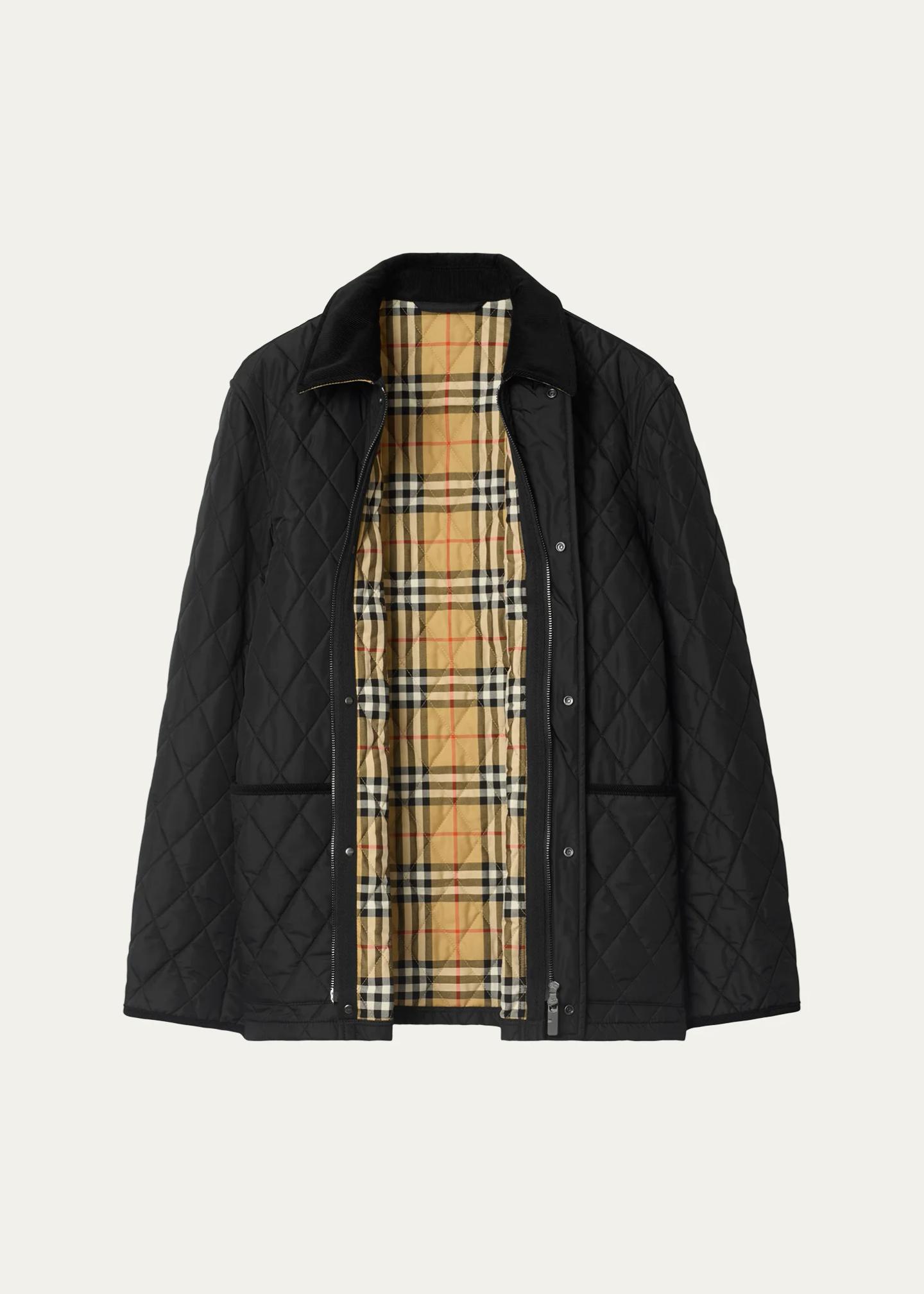Burberry Men's Haddington Check-Lined Quilted Nylon Jacket - Bergdorf ...