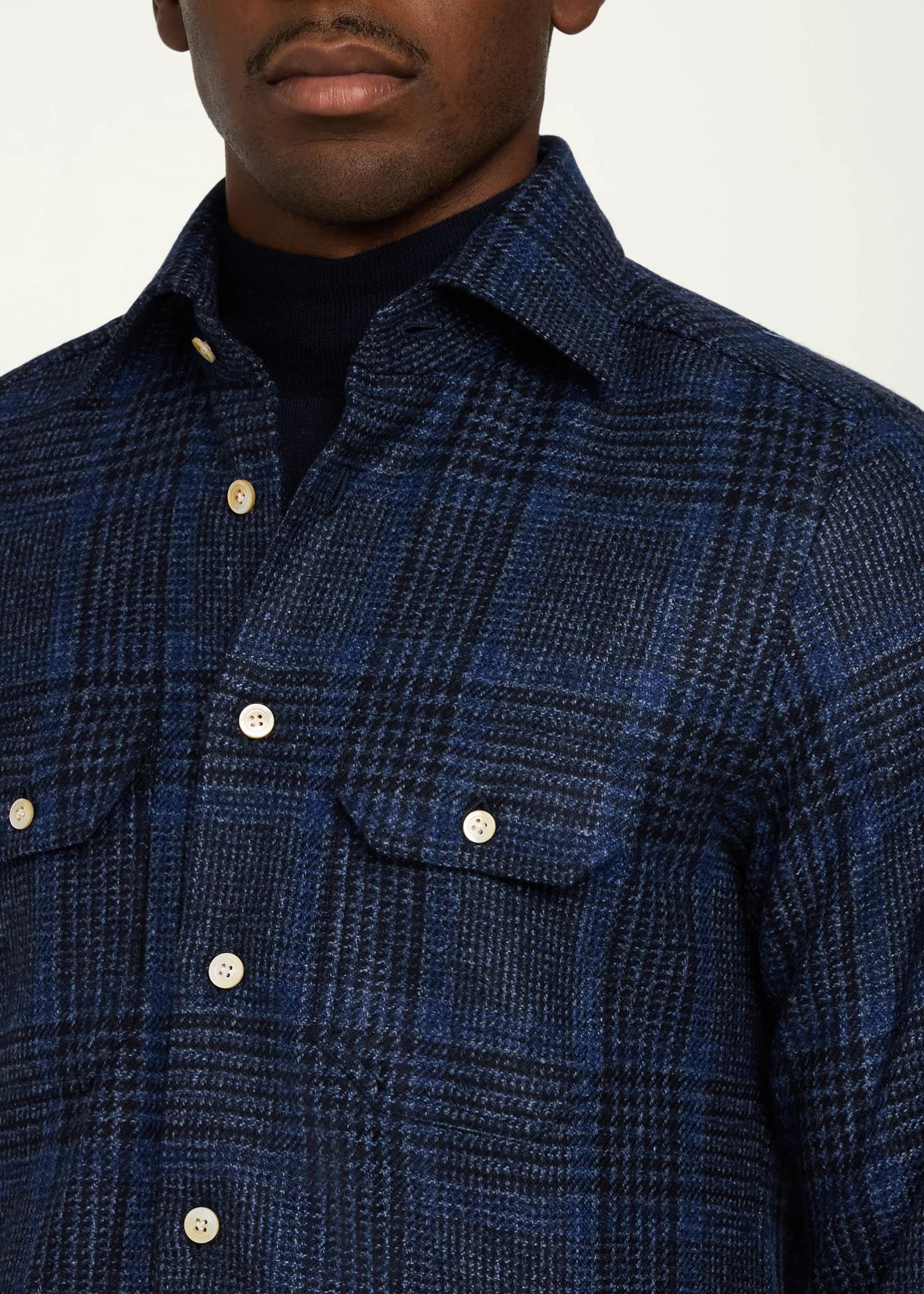 Kiton Men's Cashmere Plaid Overshirt - Bergdorf Goodman