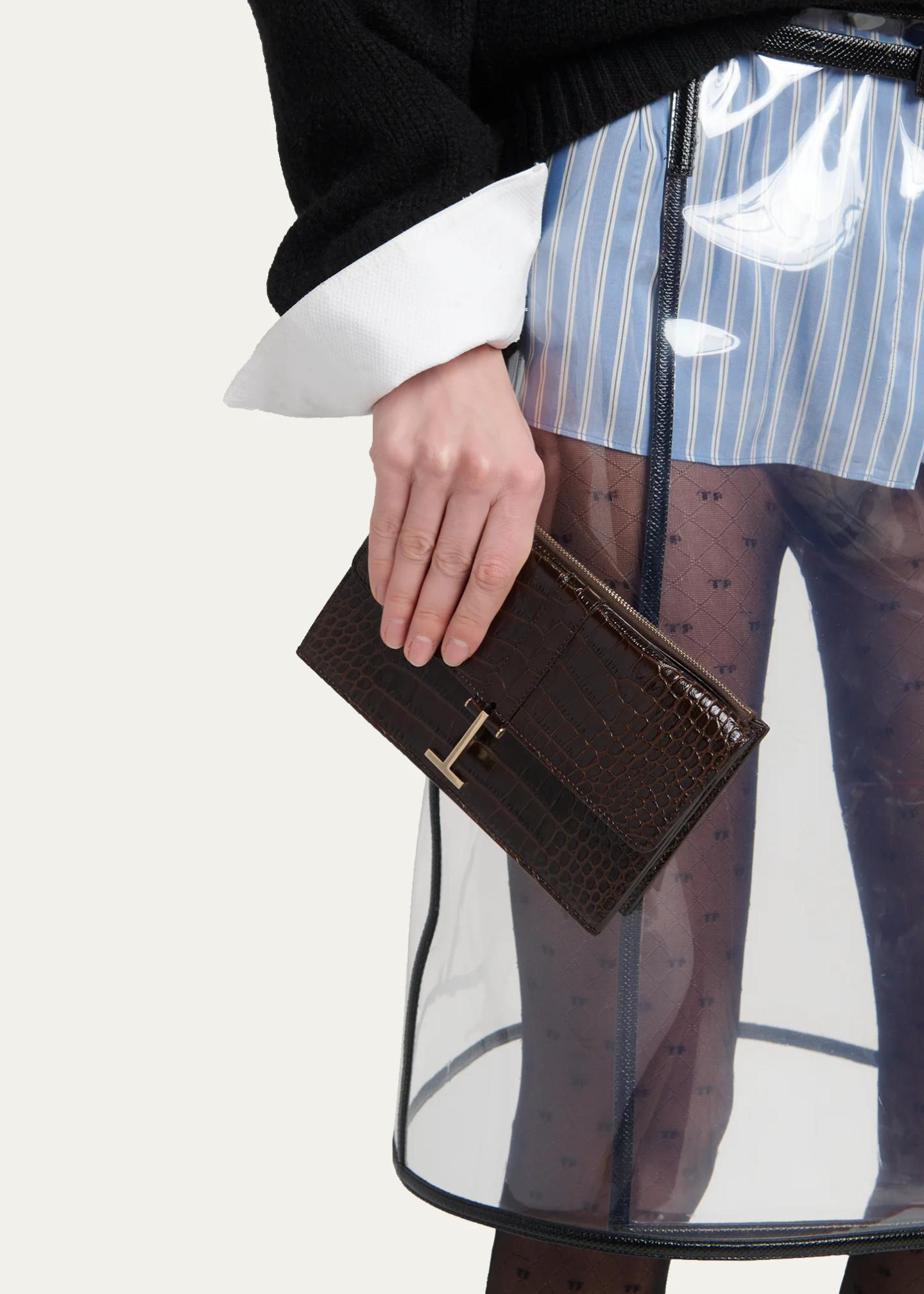 TOM FORD Small Croc-Embossed Leather Clutch Bag - Bergdorf Goodman