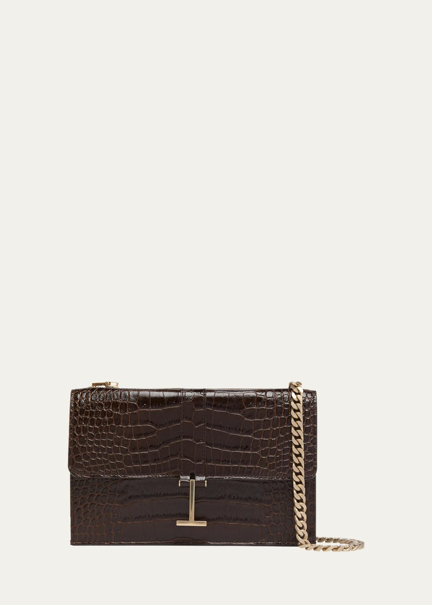 TOM FORD Small Croc-Embossed Leather Clutch Bag - Bergdorf Goodman