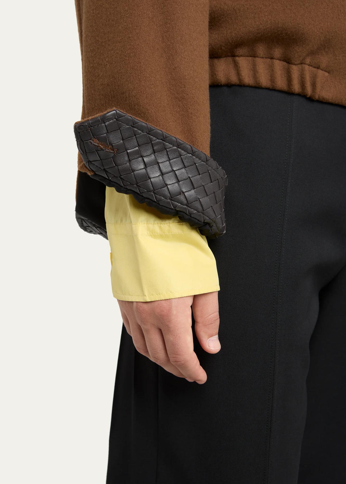 Bottega Veneta Men's Intrecciato-Cuffs Brushed Wool-Cashmere Blouson ...