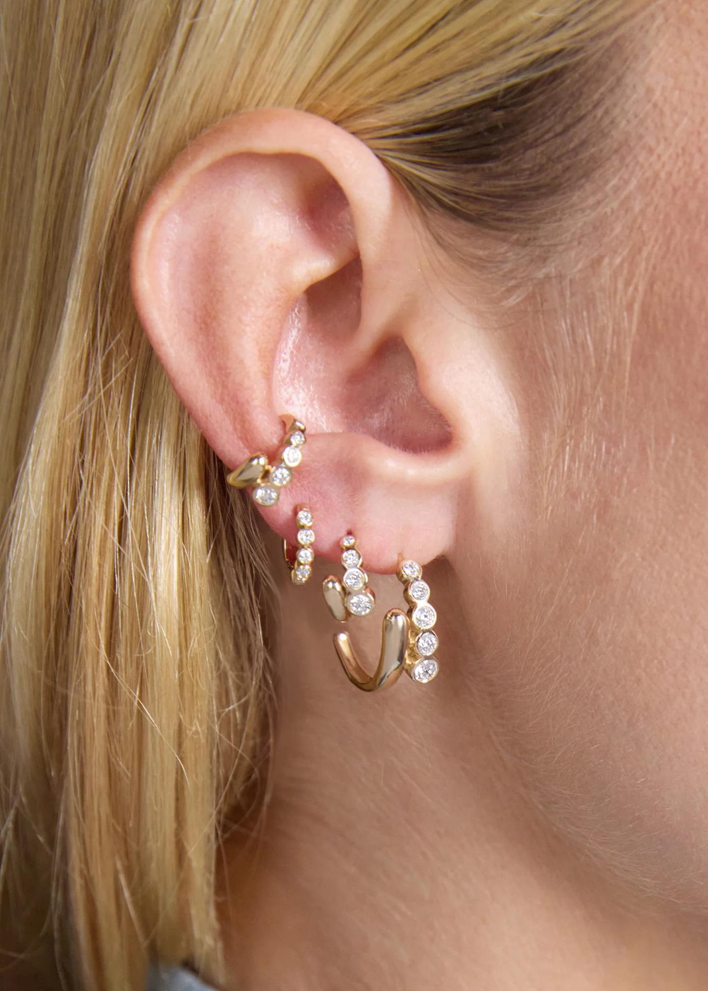 Zoe Chicco 14K Small Overlap Bypass Diamond Earrings - Bergdorf Goodman