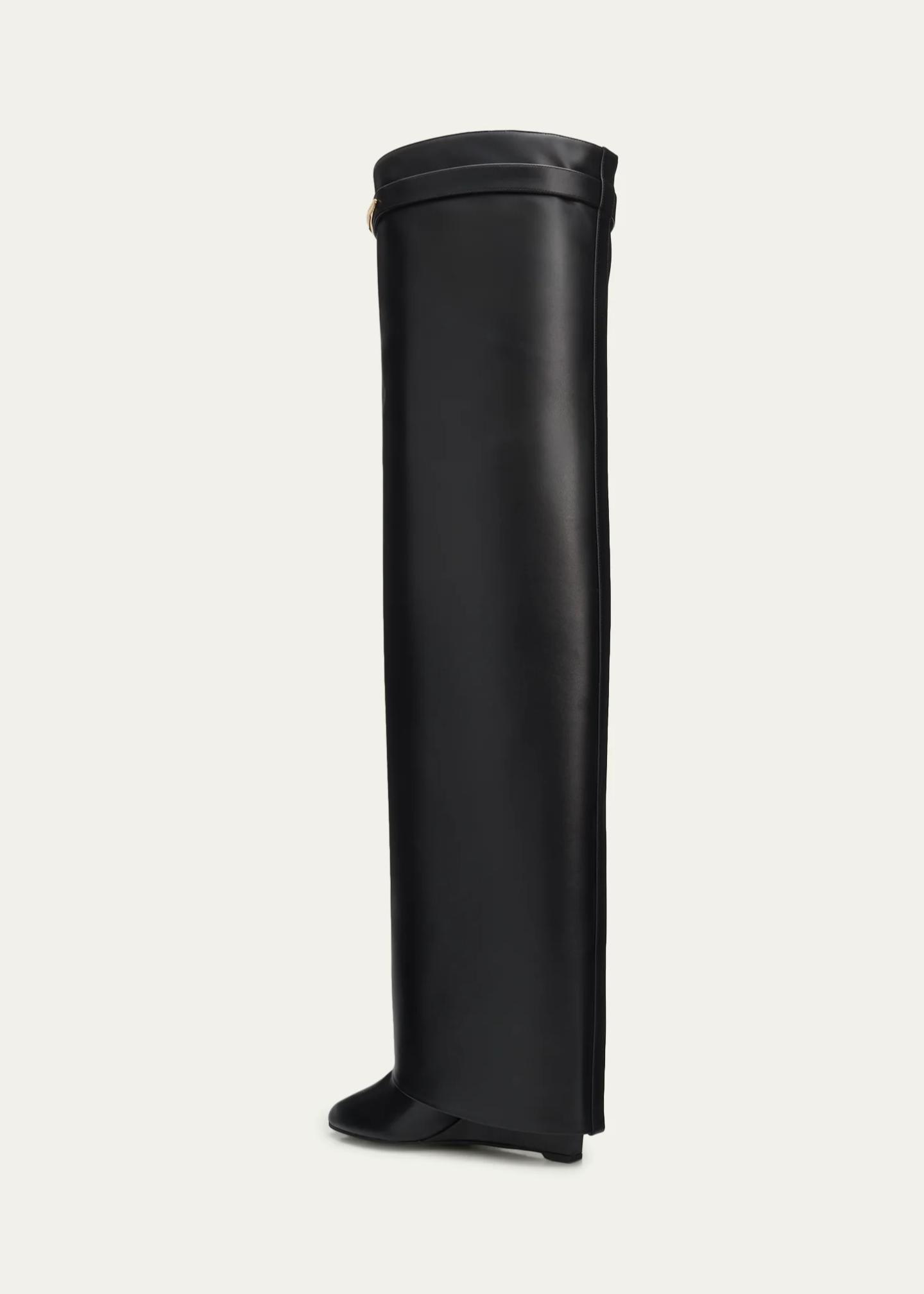 Givenchy 90mm Shark Pinch Leather Over-the-Knee Boots - Bergdorf Goodman