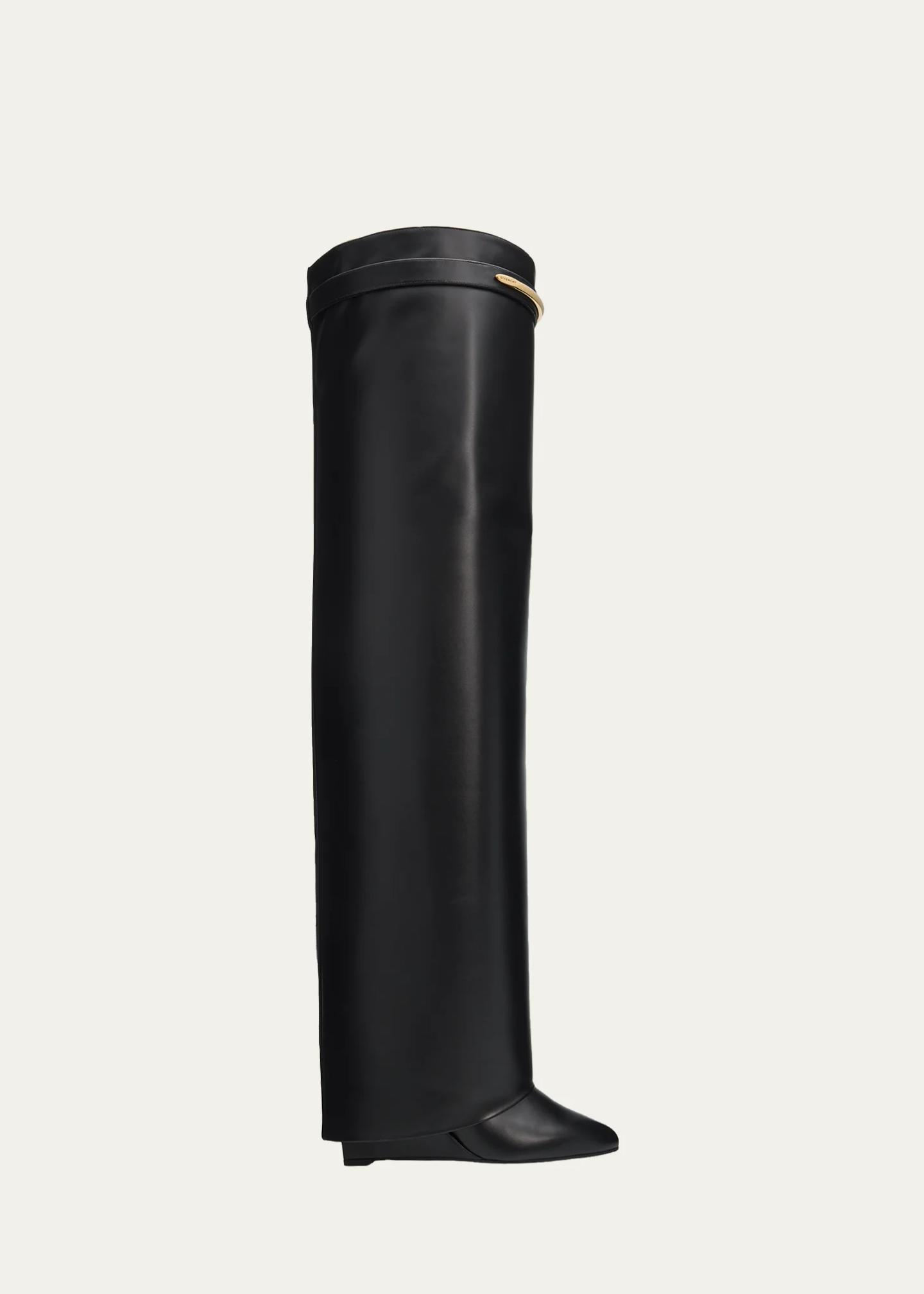 Givenchy 90mm Shark Pinch Leather Over-the-Knee Boots - Bergdorf Goodman