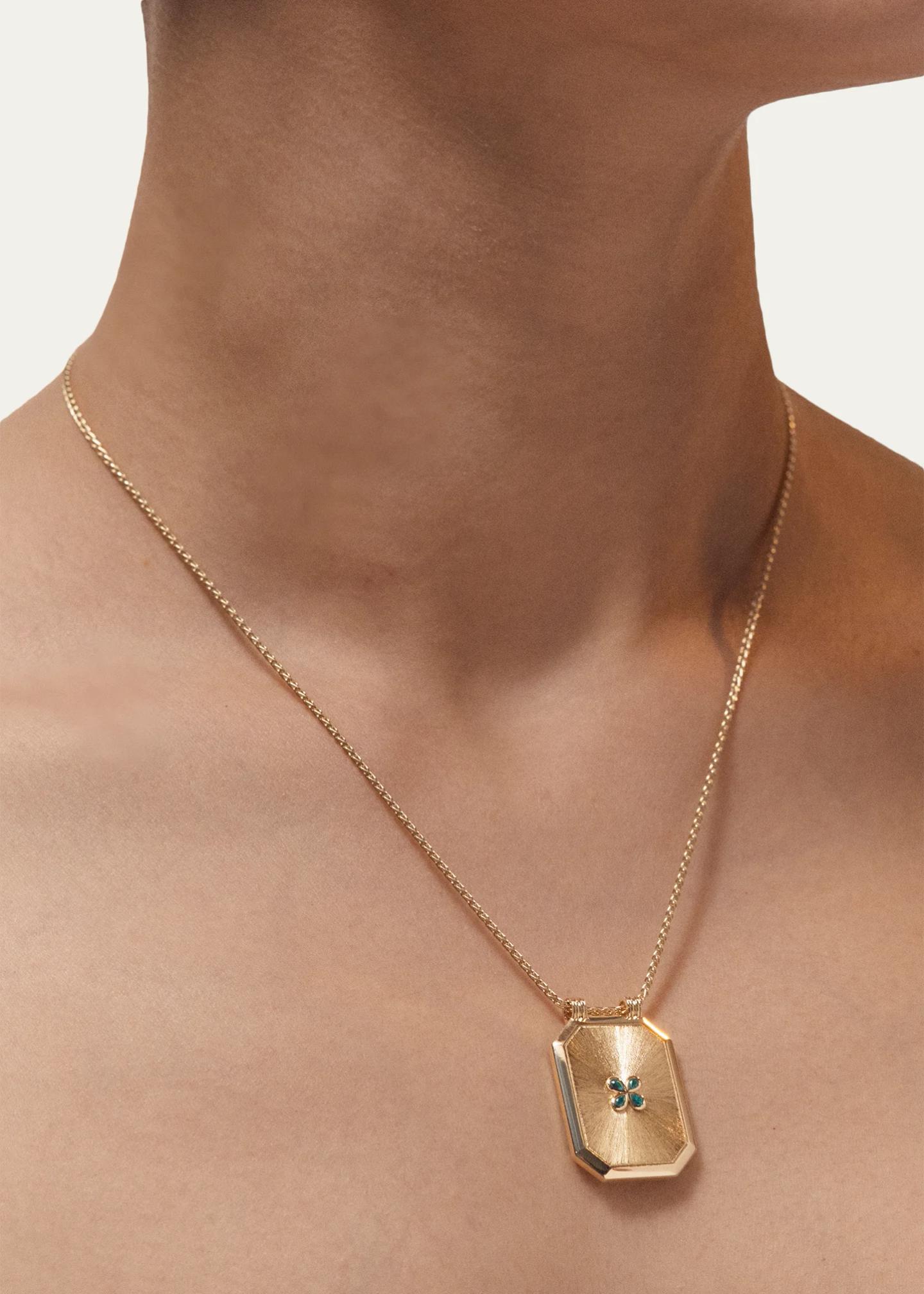 Marie Lichtenberg Luck Scapular 18K Yellow Gold Emerald Necklace ...