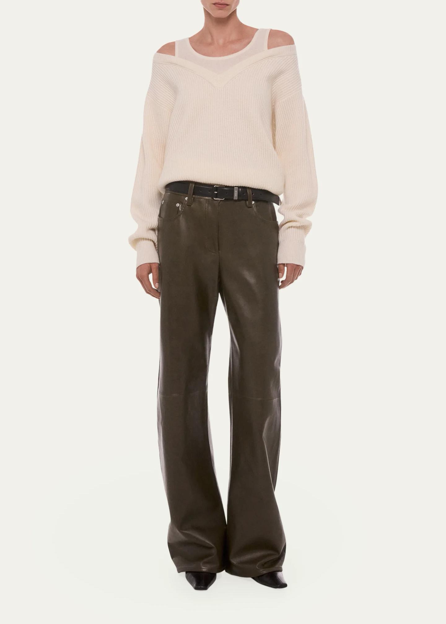Helmut Lang Cold-Shoulder Wool Top - Bergdorf Goodman