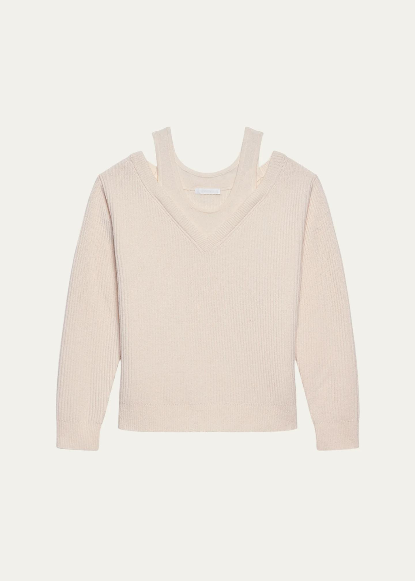 Helmut Lang Cold-Shoulder Wool Top - Bergdorf Goodman