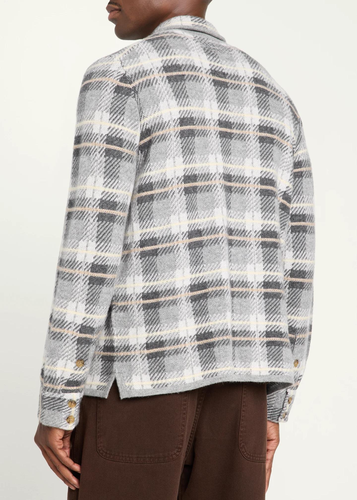 Guest in Residence Men's Plaid Cashmere Shirt - Bergdorf Goodman