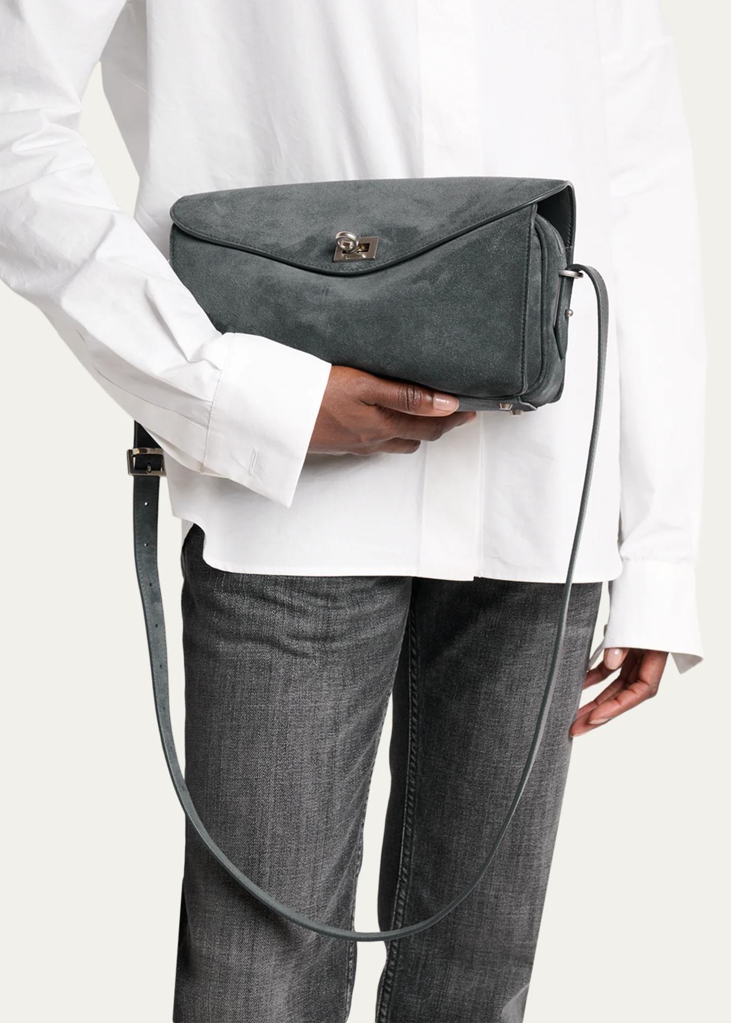 Balenciaga Waxed Suede Shoulder Bag - Bergdorf Goodman