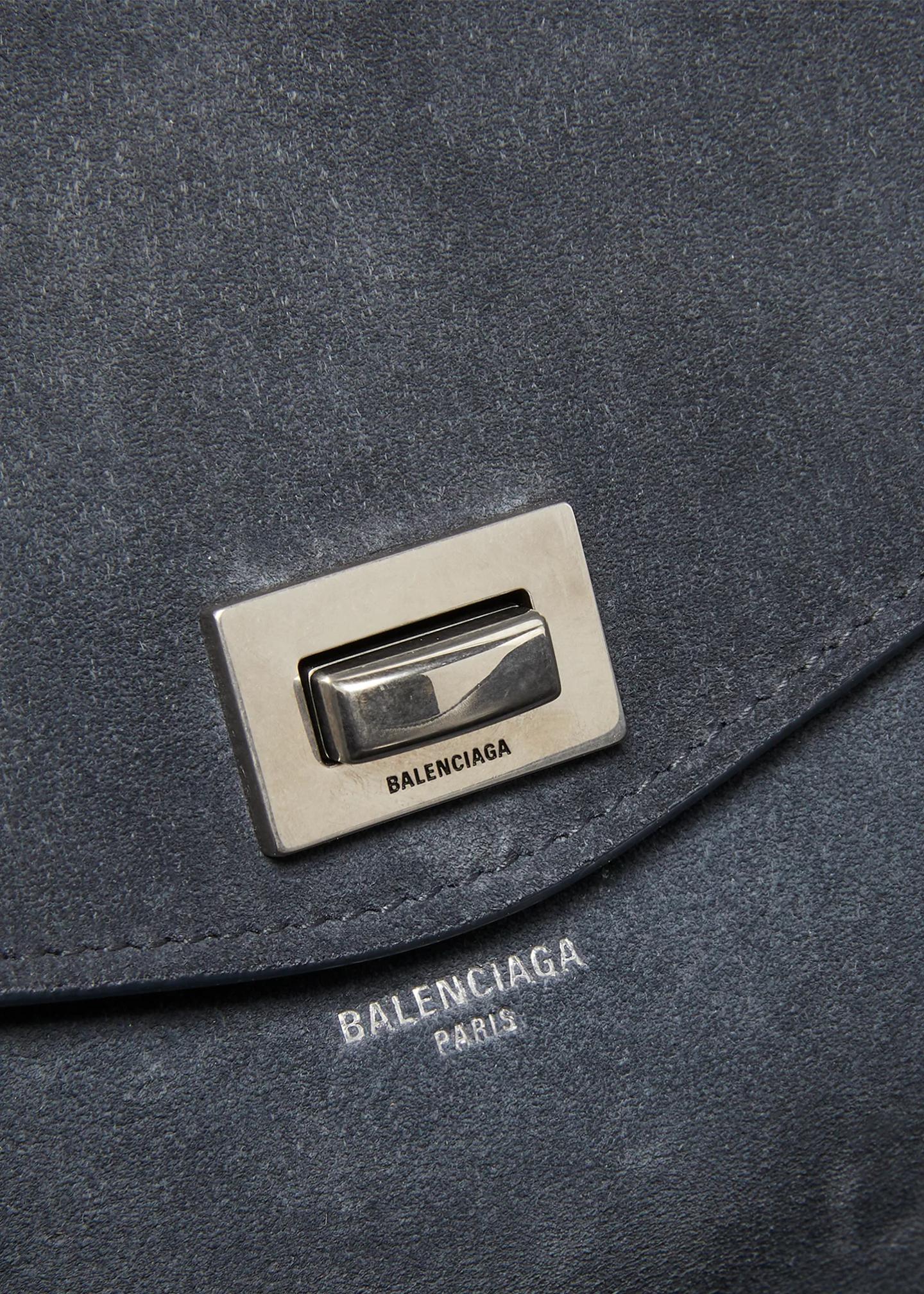 Balenciaga Waxed Suede Shoulder Bag - Bergdorf Goodman