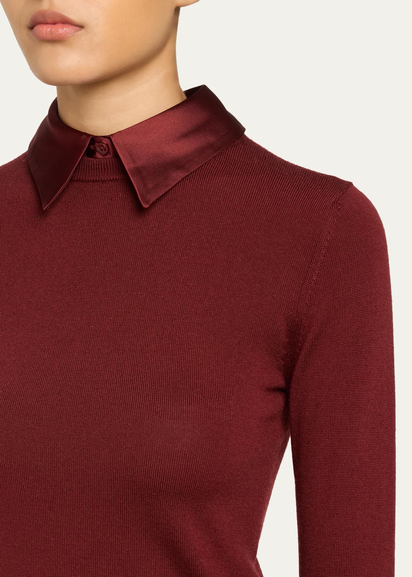 ALICE + OLIVIA Porla Removable-Collar Merino Wool Sweater - Bergdorf ...
