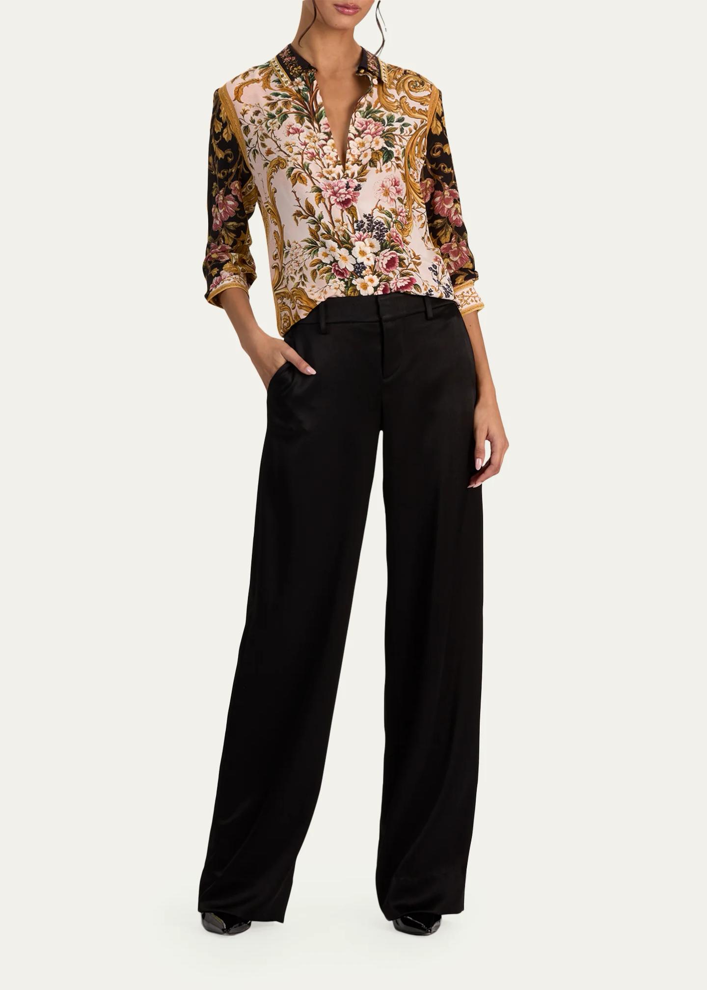ALICE + OLIVIA Willa Placket Top - Bergdorf Goodman