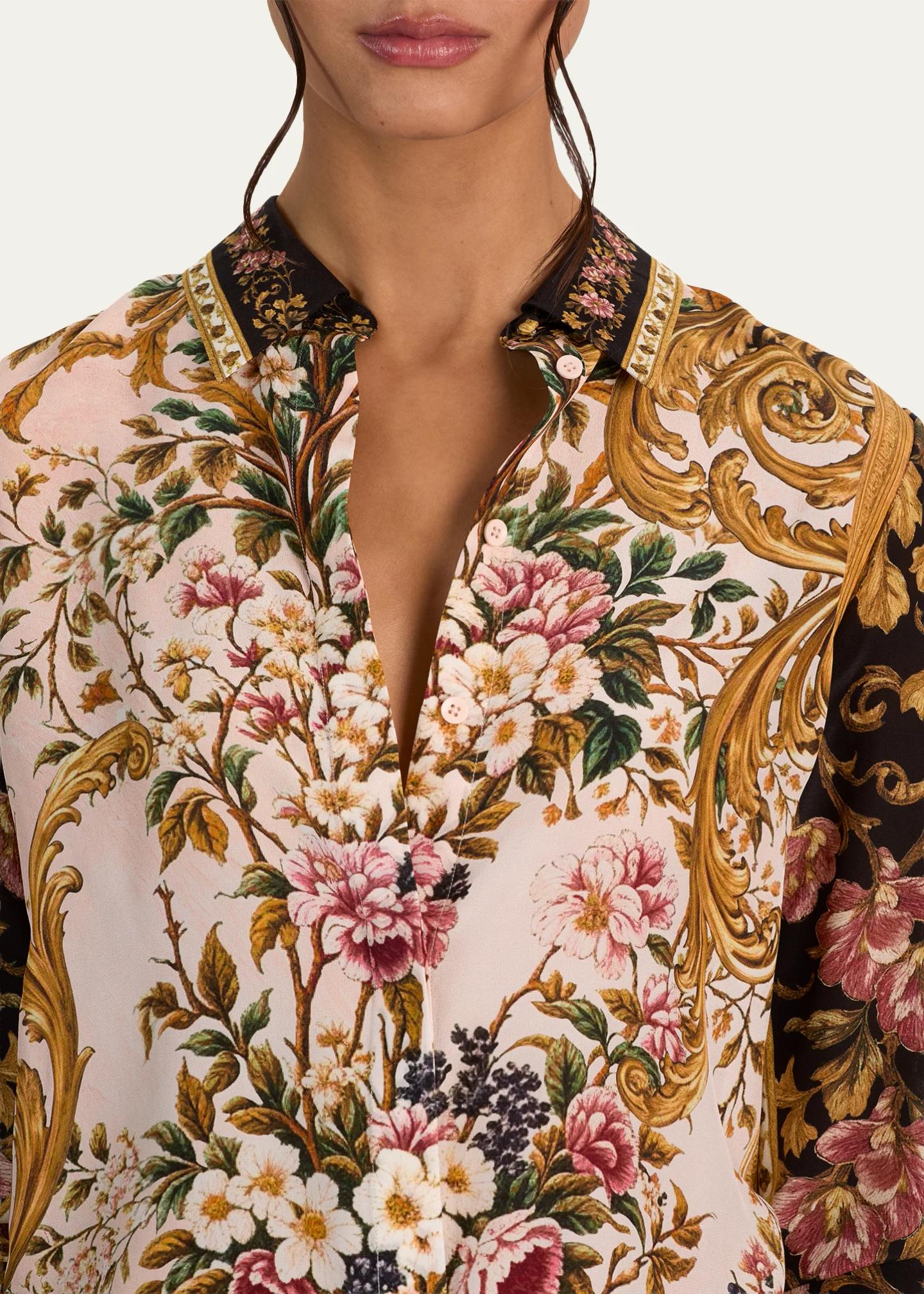 ALICE + OLIVIA Willa Placket Top - Bergdorf Goodman