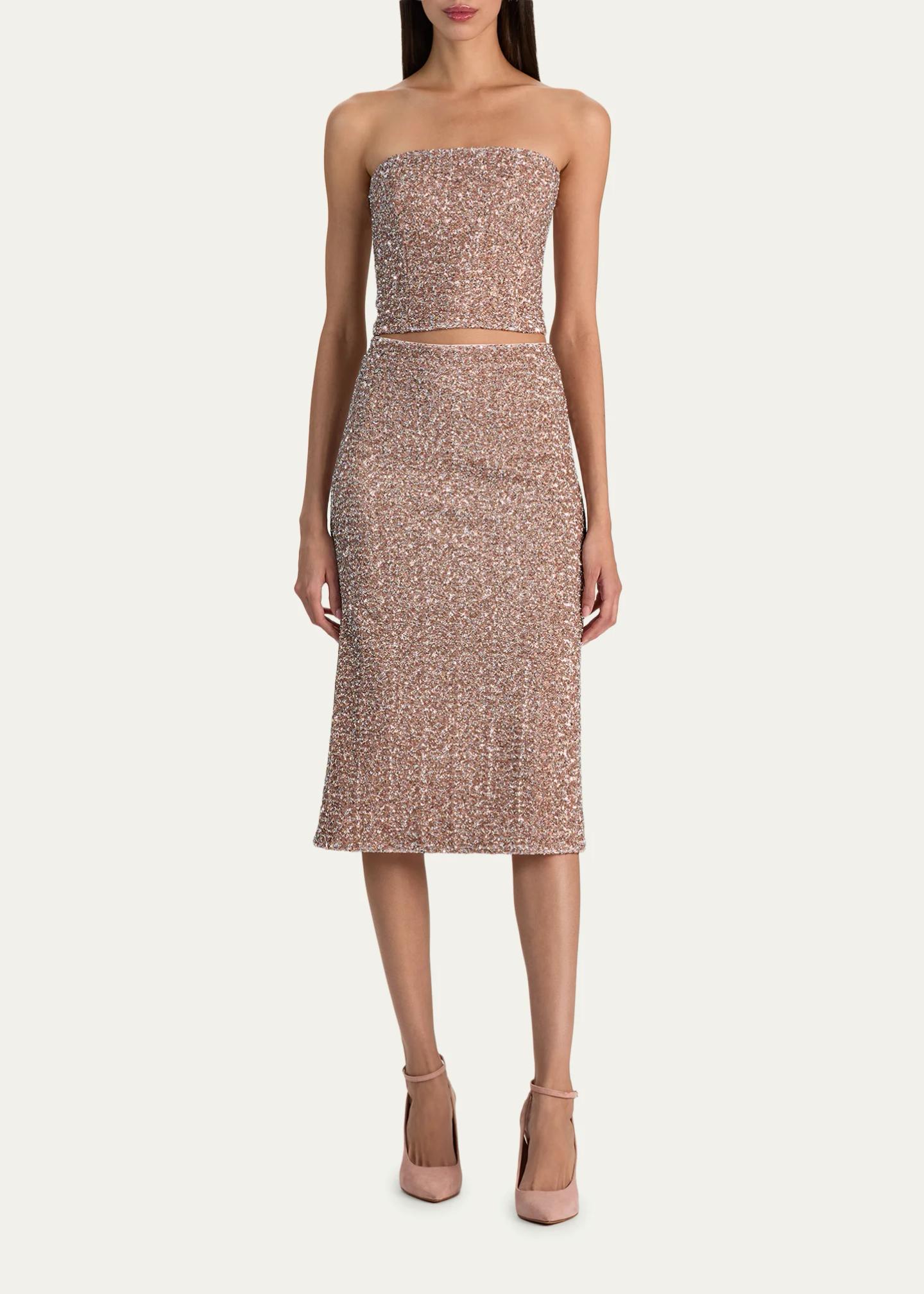 ALICE + OLIVIA Cosette Sequined Strapless Top - Bergdorf Goodman