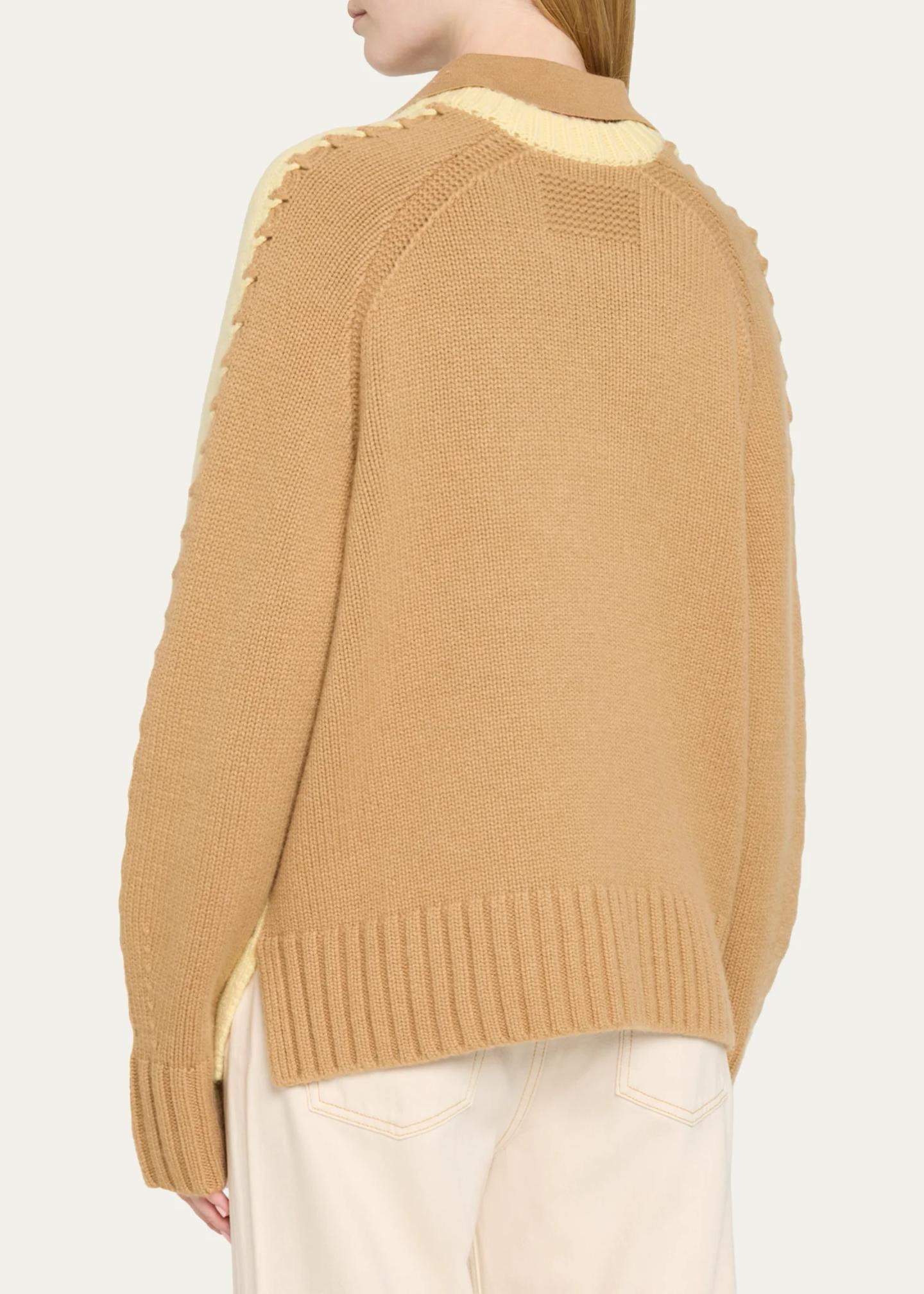 Guest in Residence Cozy Crew Colorblock Cashmere Sweater - Bergdorf Goodman