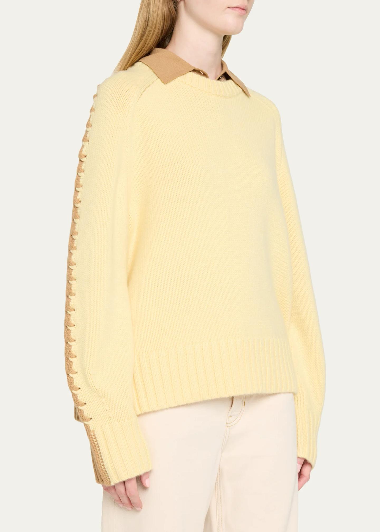 Guest in Residence Cozy Crew Colorblock Cashmere Sweater - Bergdorf Goodman