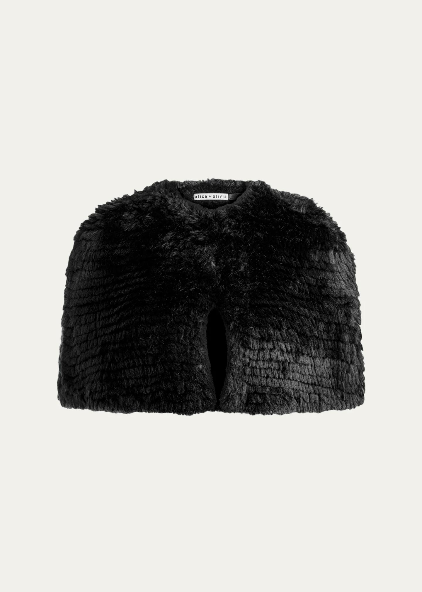 ALICE + OLIVIA Deirdre Faux Fur Cape - Bergdorf Goodman