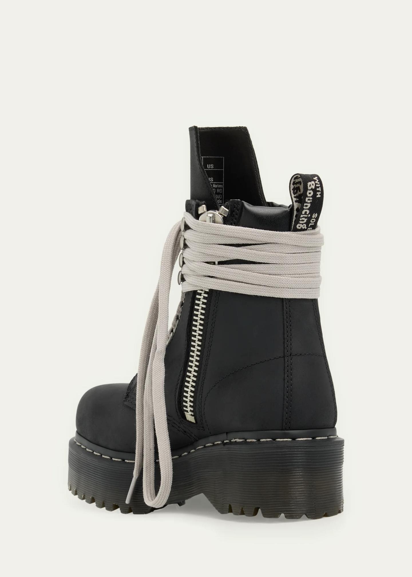 Dr. Martens x Rick Owens x Dr. Martens Quad Sole Steel-Toe Leather 