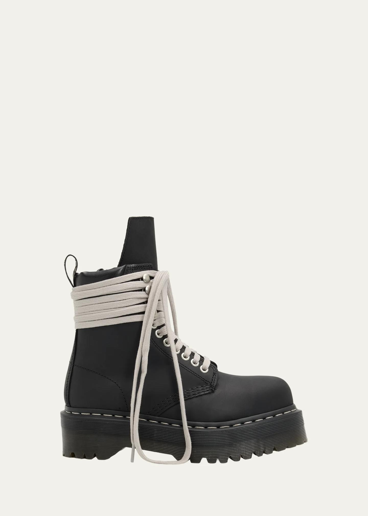 Rick owens × Dr.martin steel toe quad Dr. Martens x Rick Owens x Dr. Martens Quad Sole Steel-Toe Leather