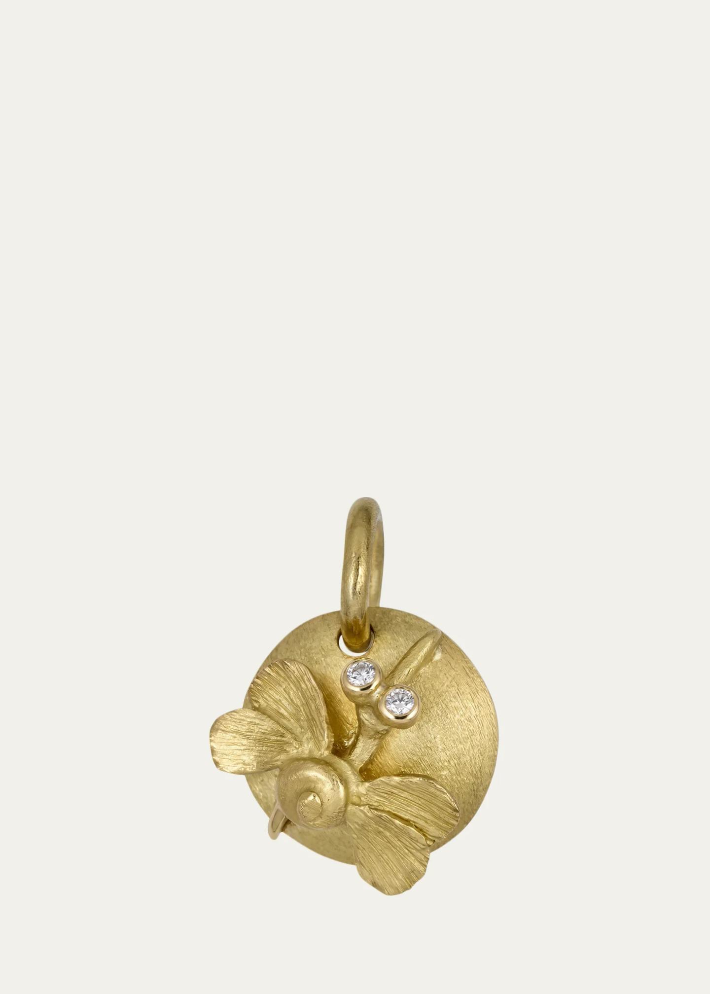 Lene Vibe 18K Gold Diamond Insect Disc Pendant - Bergdorf Goodman
