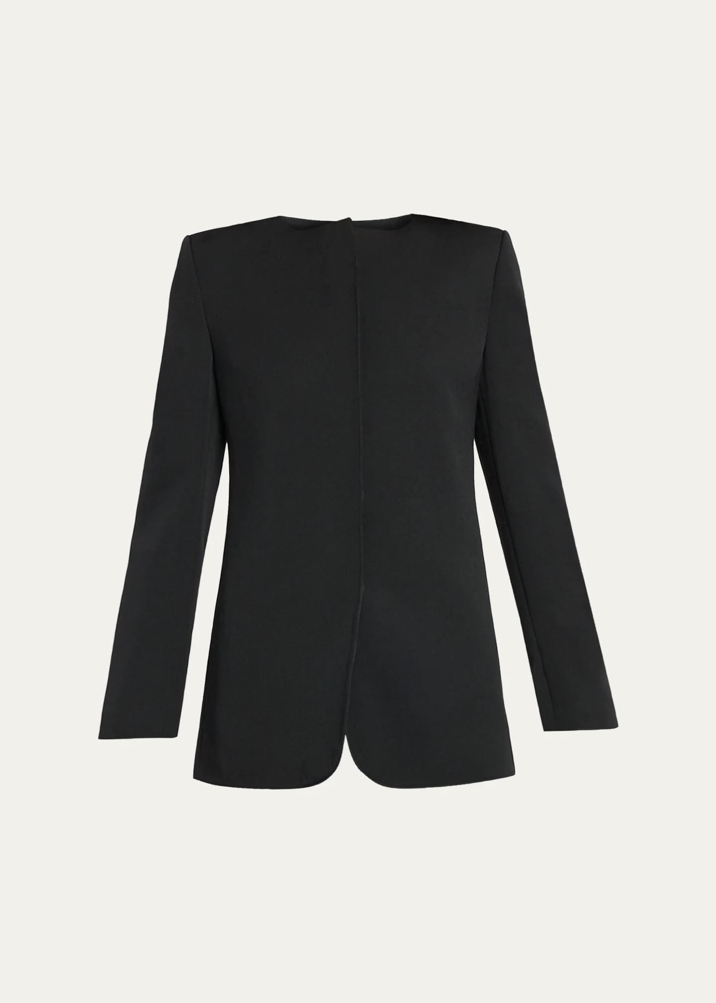 The Row Ihami Single-Breasted Wool Collarless Jacket - Bergdorf Goodman