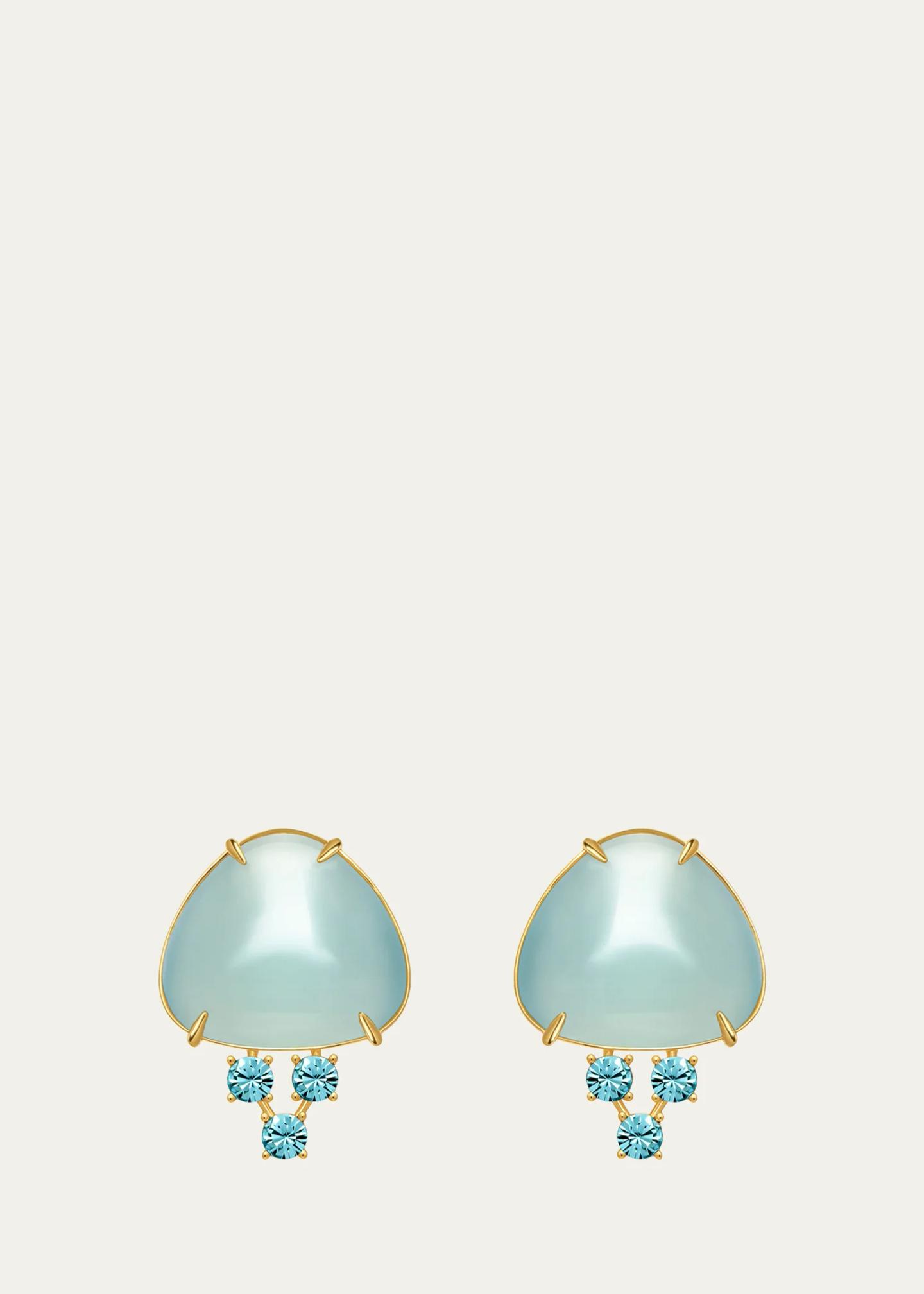 Oscar de la Renta Cabochon Stud Crystal Earrings - Bergdorf Goodman
