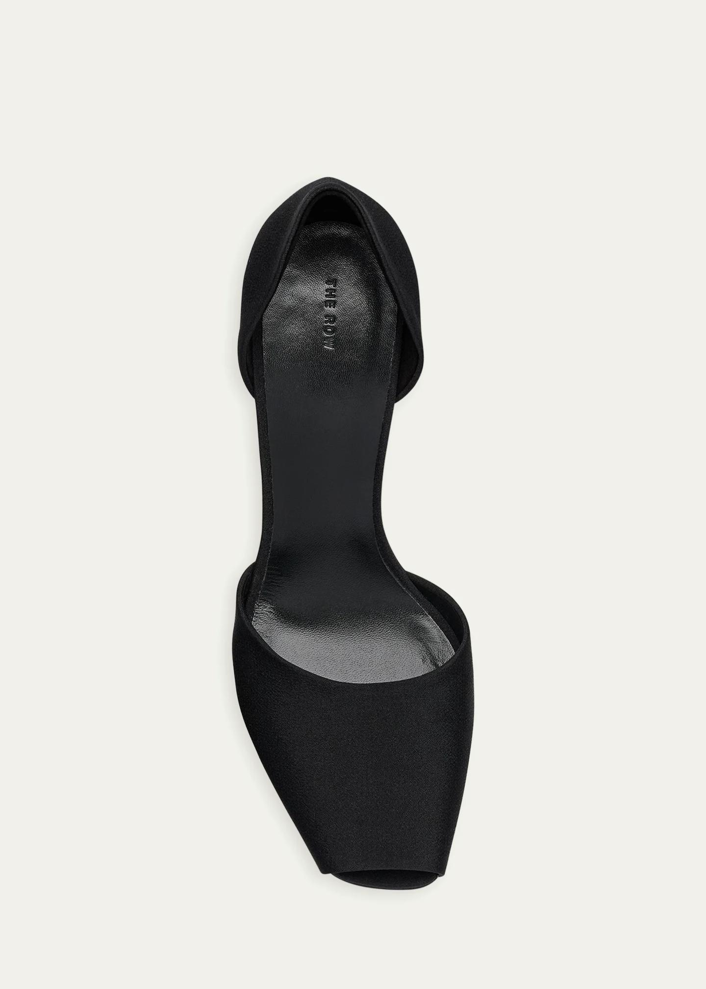 The Row 80mm Noor Satin d'Orsay Peep-Toe Pumps - Bergdorf Goodman