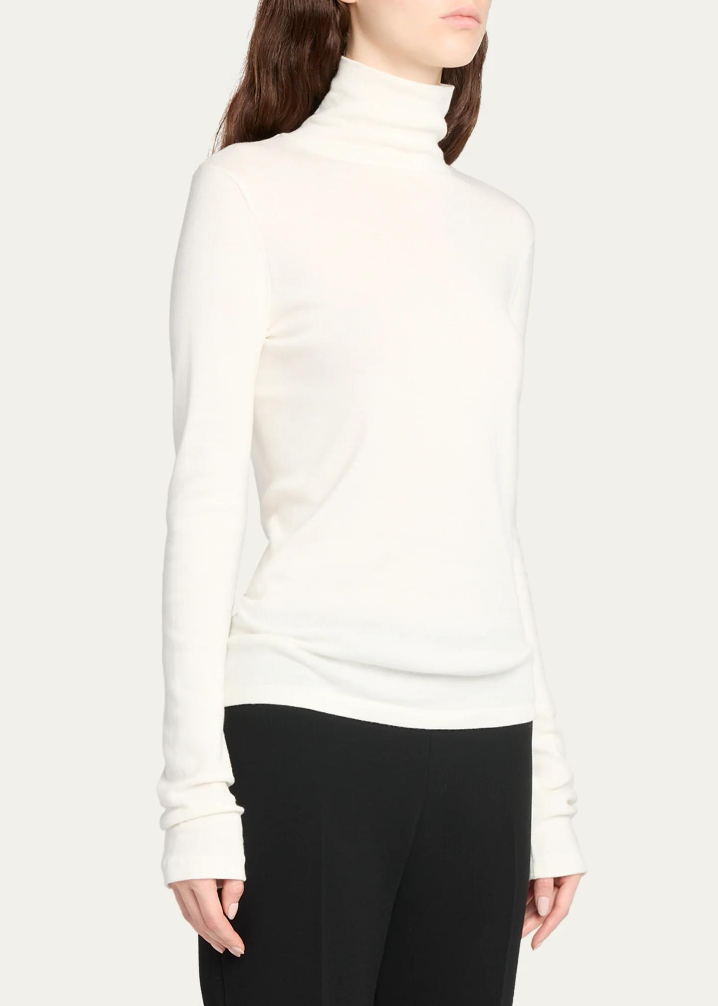 The Row Camron Cotton Rib Turtleneck Top - Bergdorf Goodman