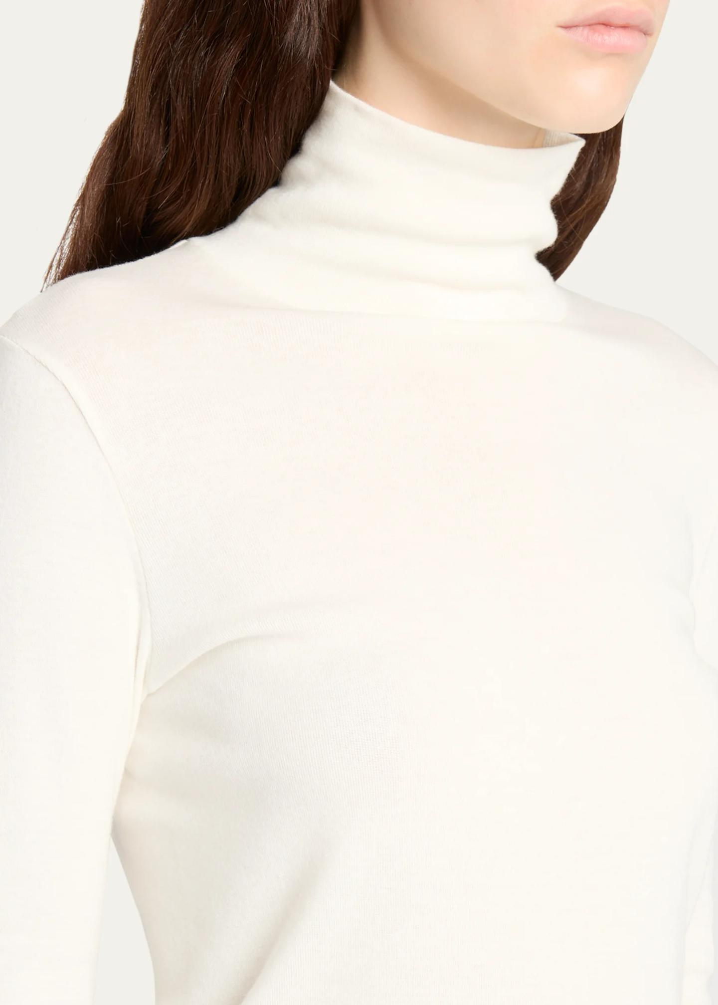 The Row Camron Cotton Rib Turtleneck Top - Bergdorf Goodman
