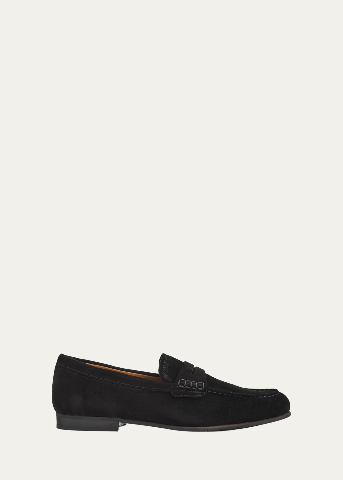 Aquatalia Ellis Suede Penny Loafers - Bergdorf Goodman